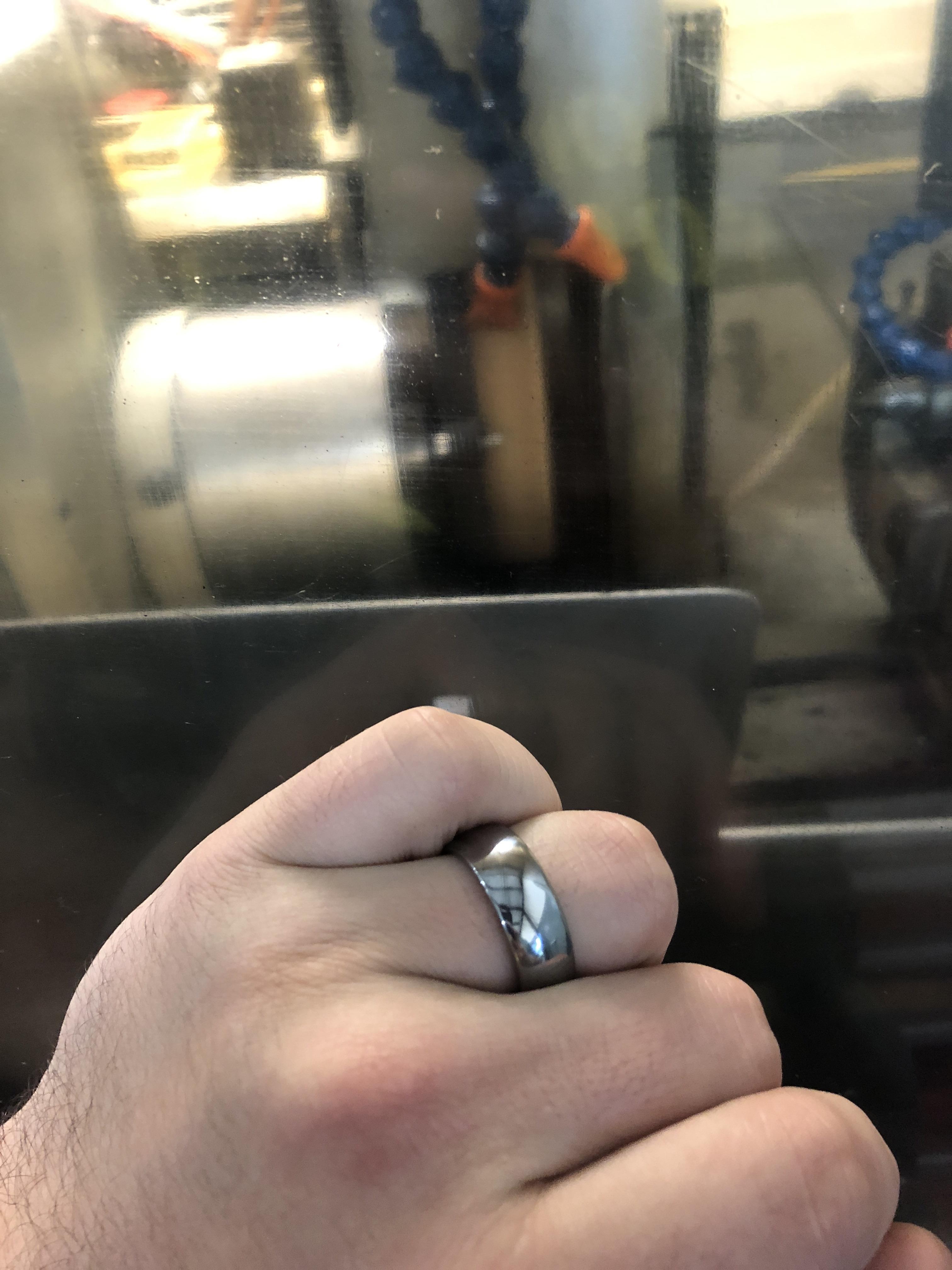 Idk how common it is for guys to wear rings prior to the wedding, but