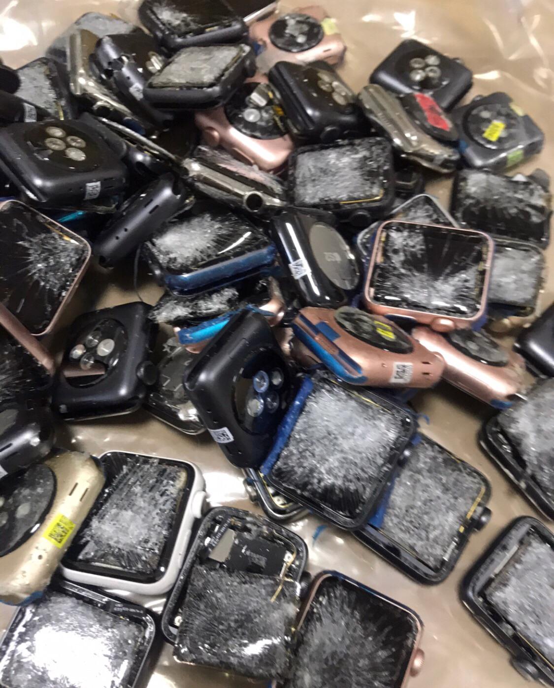 Some prototype Apple Watches after being and sent for
