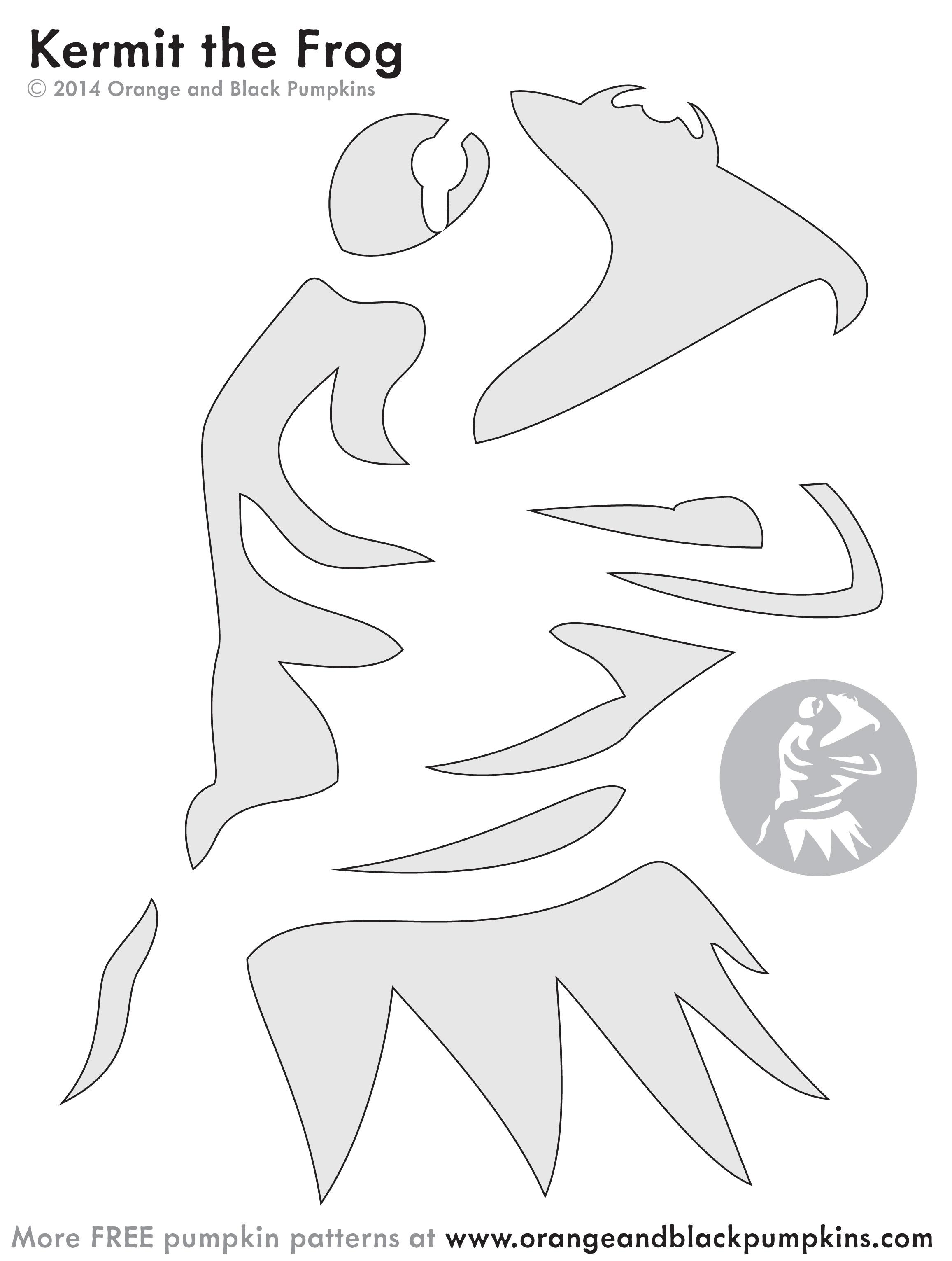 Muppets Kermit (Pumpkin Stencil Pumpkin Pattern Pumpkin Template