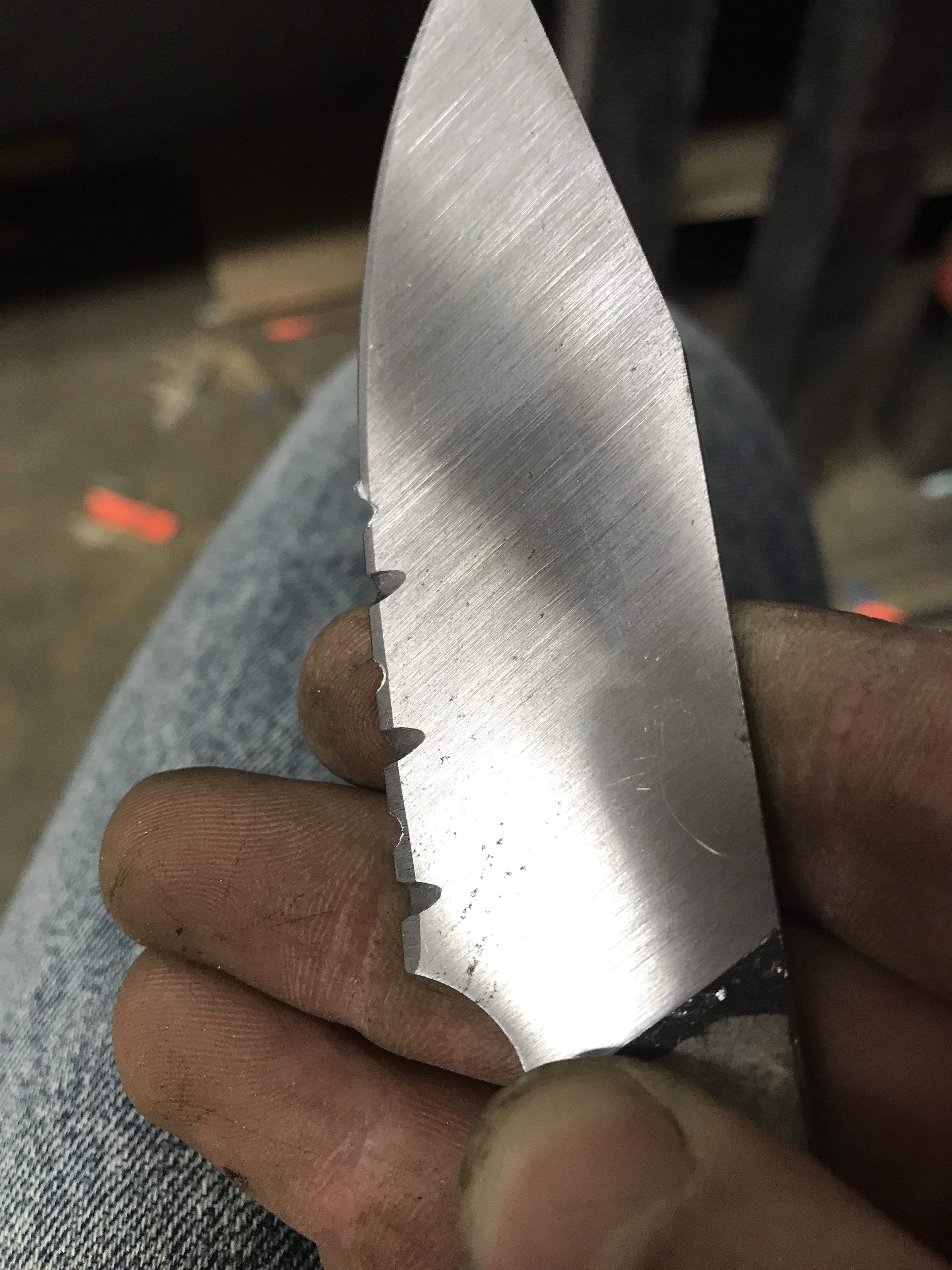 Hand Filed Serrations r/knifemaking