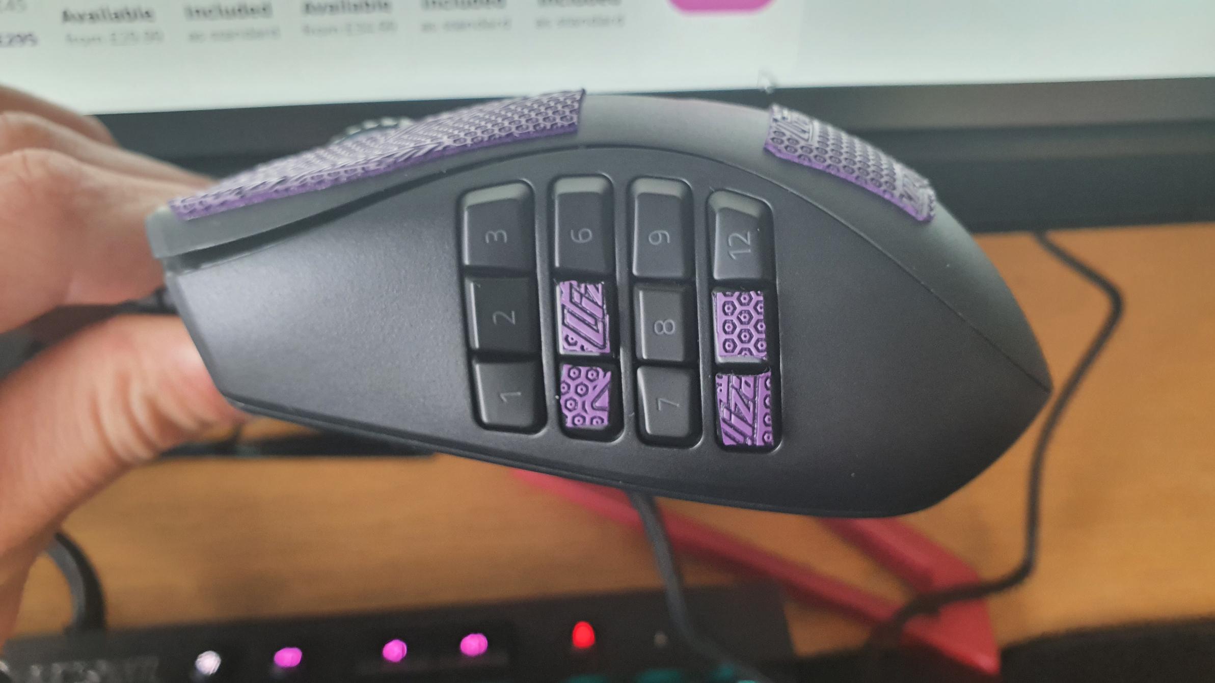 Added grip tape to razer naga x buttons for reference points r/MouseReview