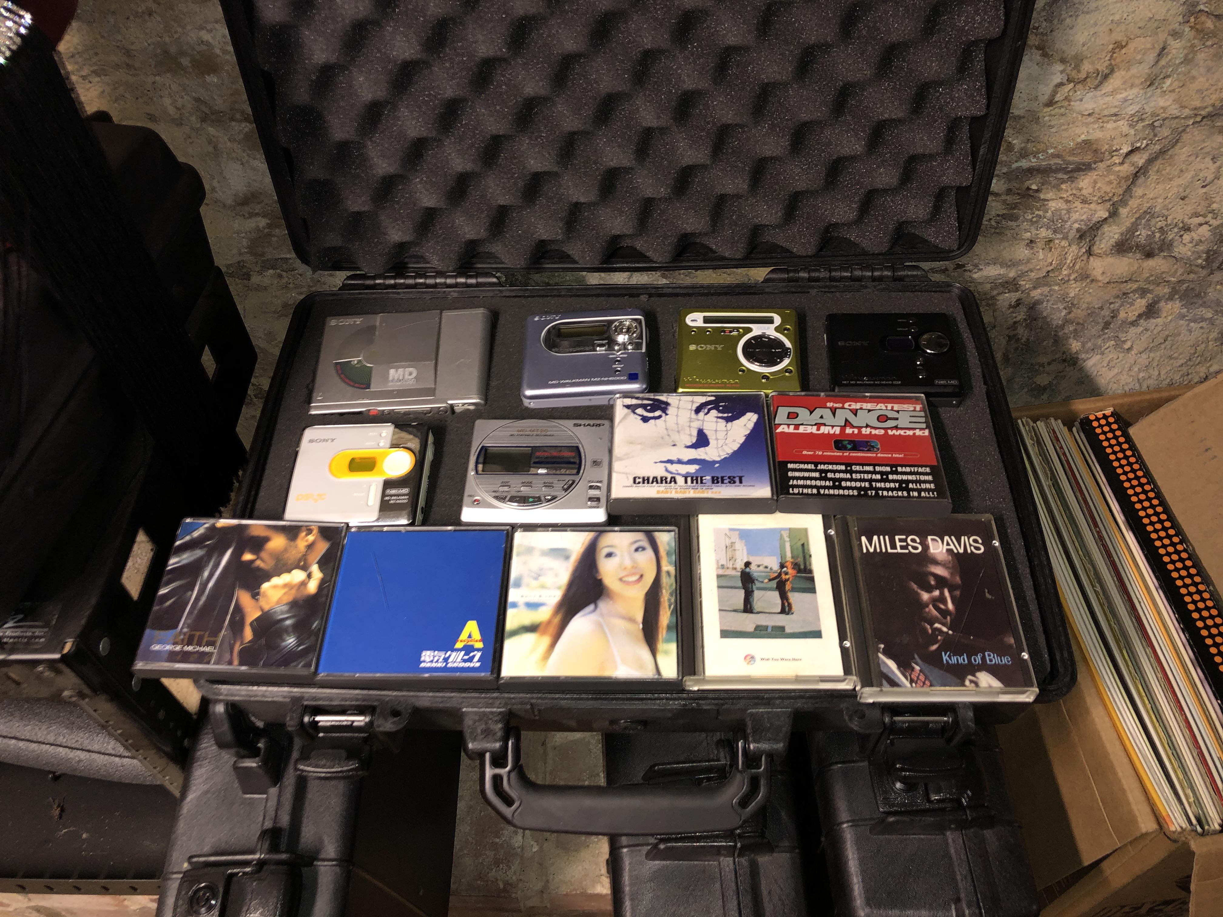 My collection of portables and prerecorded albums. r/minidisc