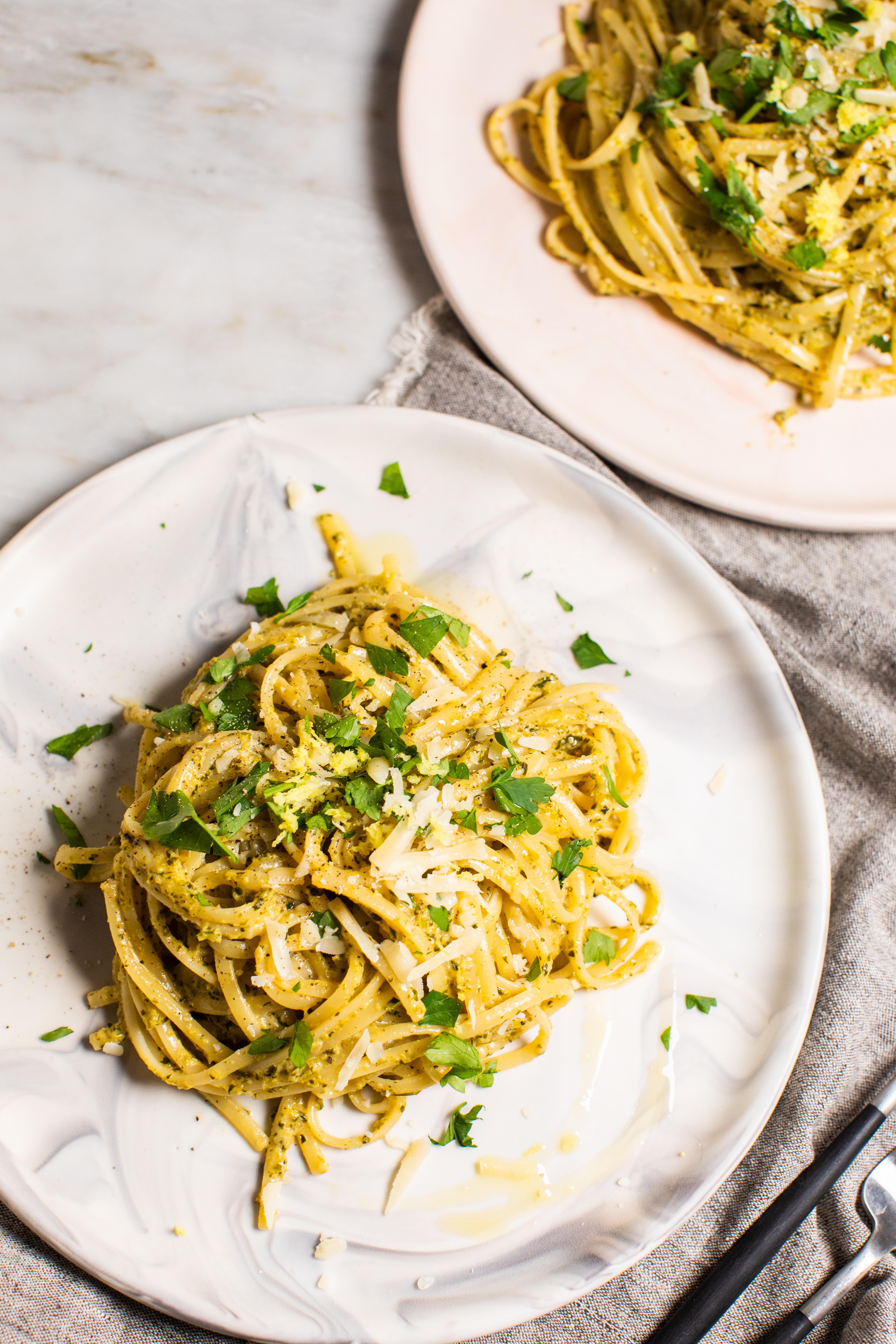 Linguine with Creamy, Roasted Broccolini Sauce r/recipes