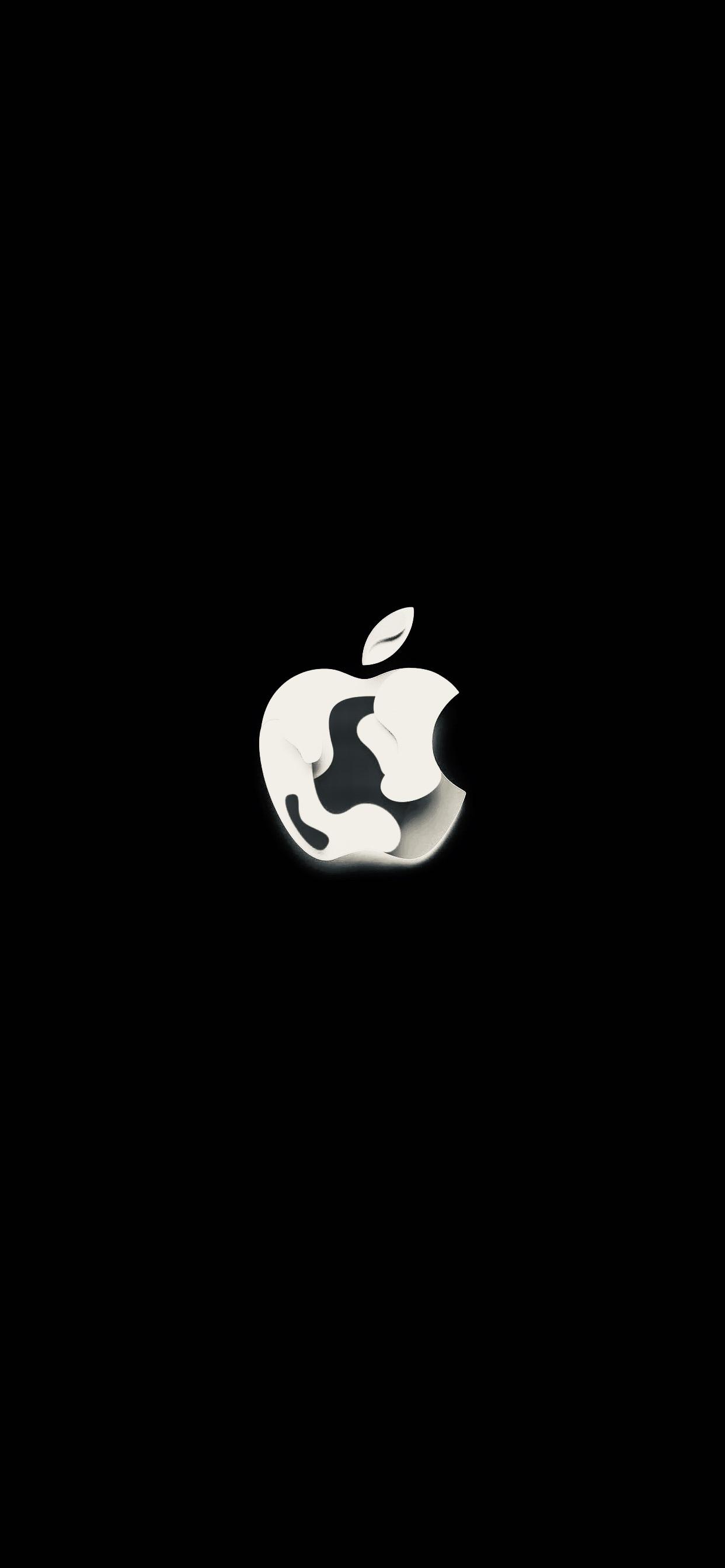 Apple Logo Black and White r/iWallpaper