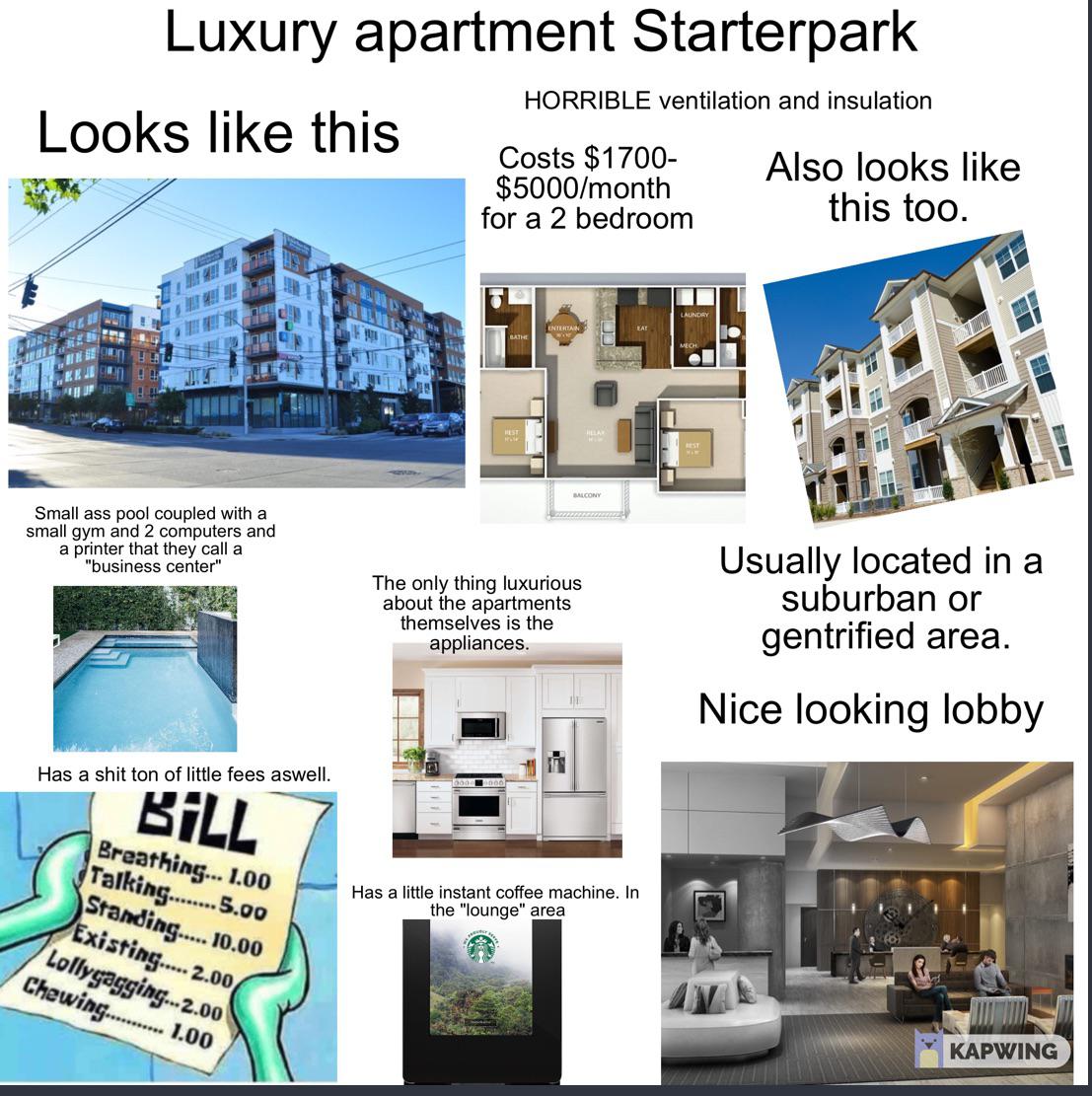 Luxury apartment starterpack r/starterpacks