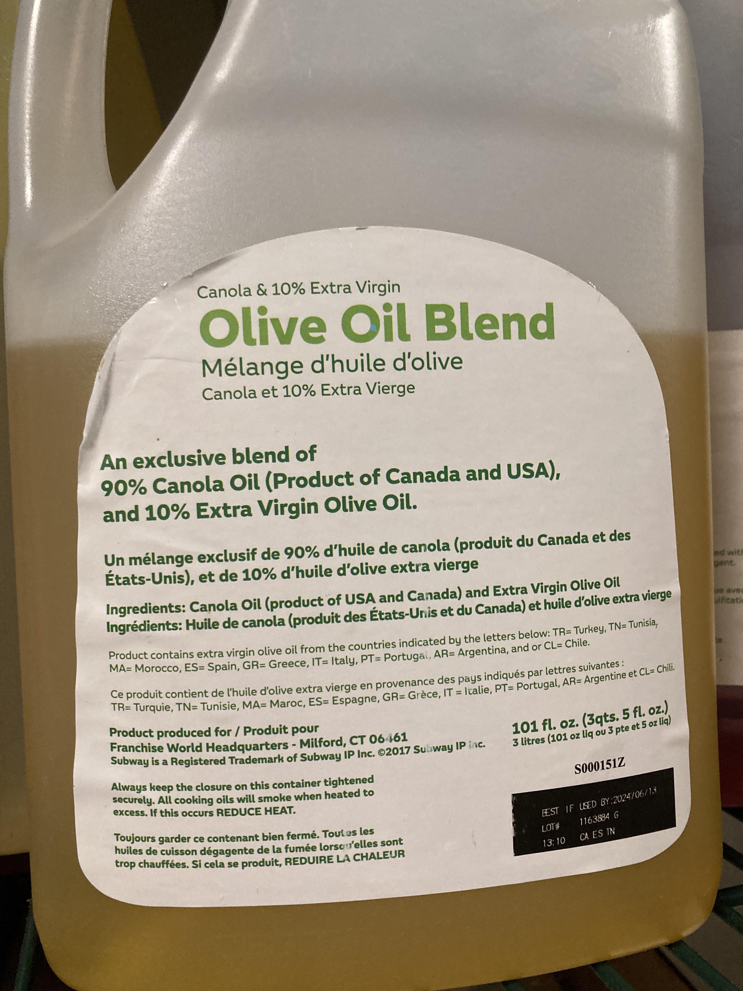 “Olive oil” used at Subway lol r/StopEatingSeedOils