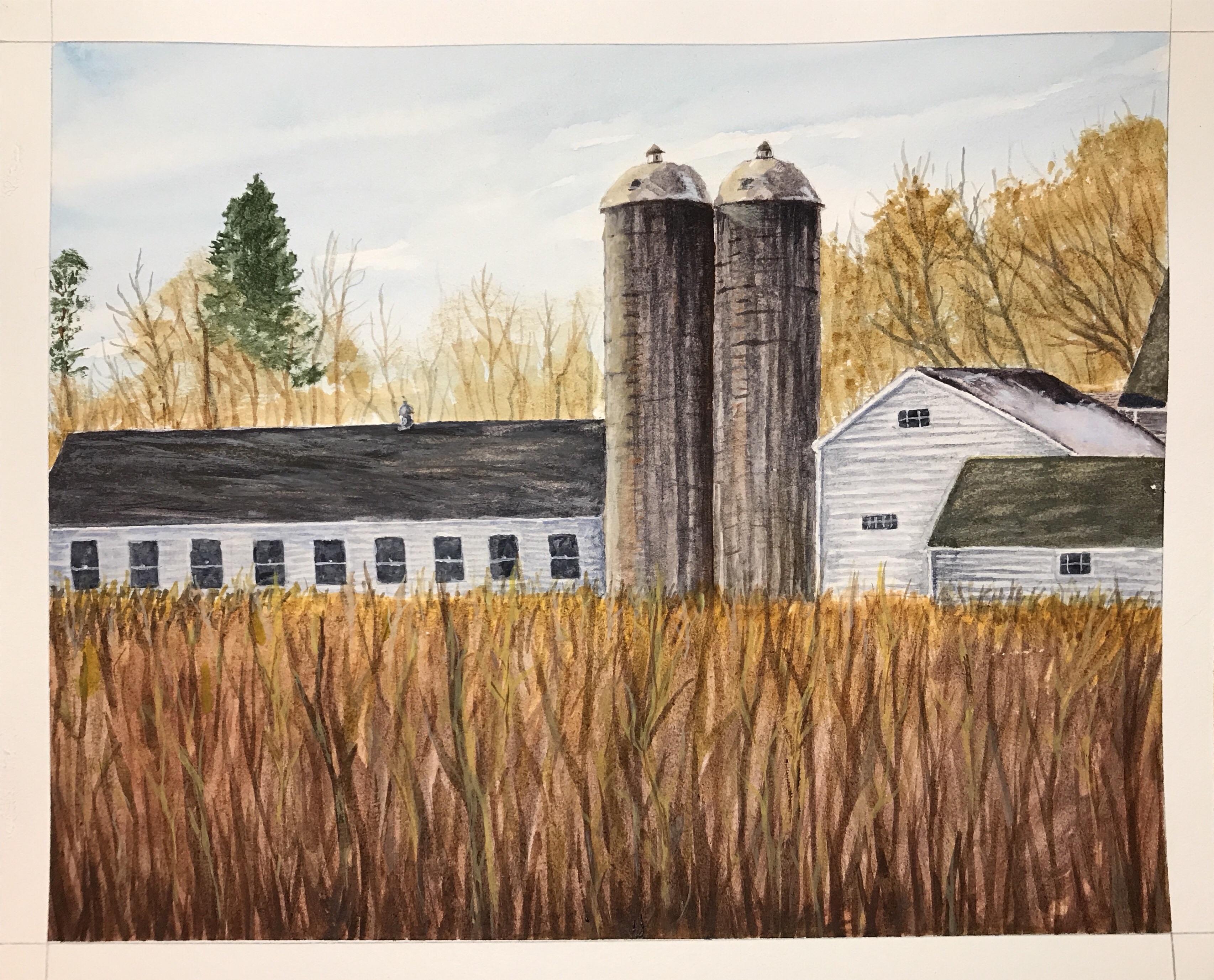 Farm in Morris, CT (8x10) r/Watercolor