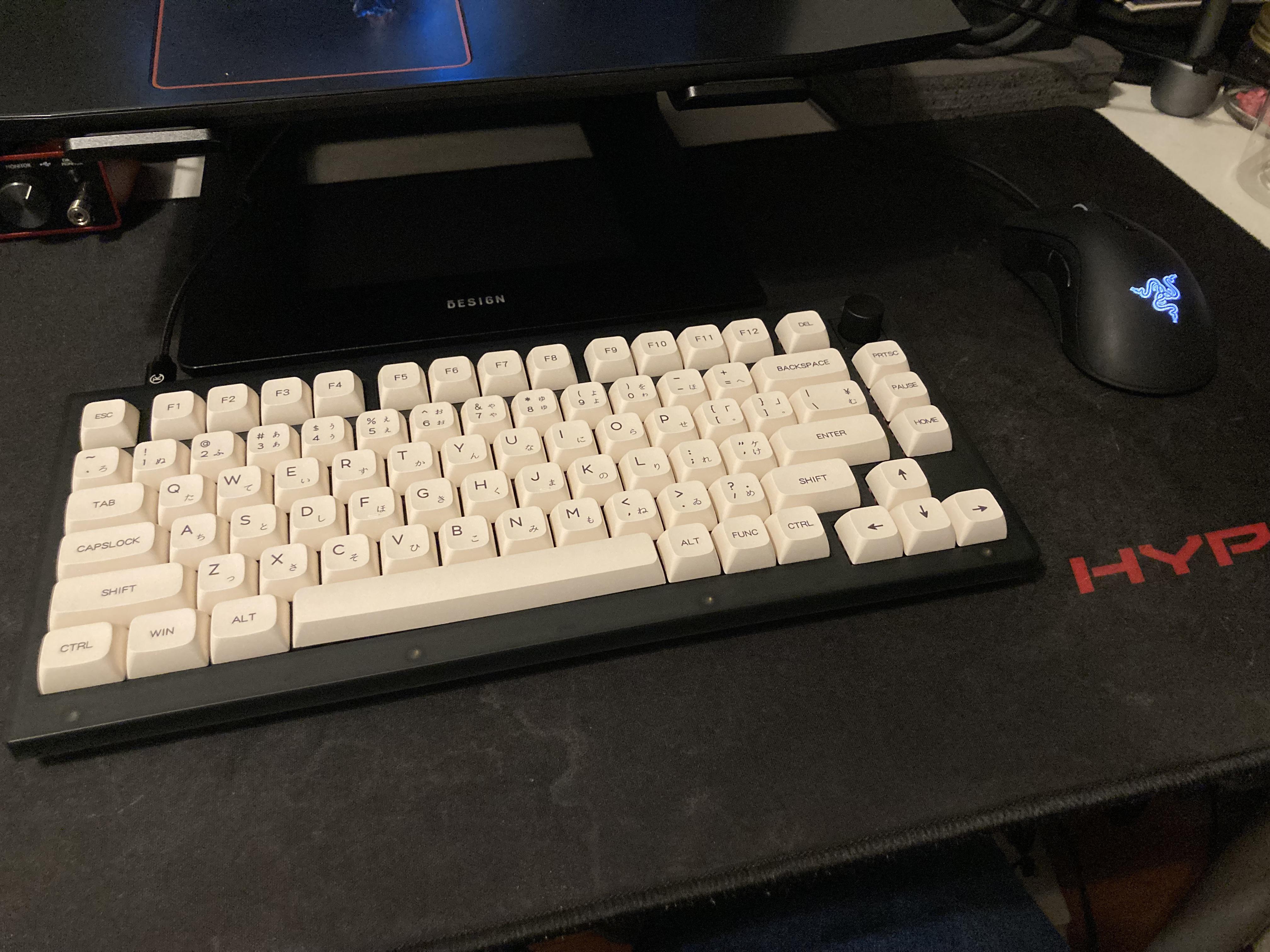 2nd build Keychron V1 with AKKO rose red switches and milk and honey