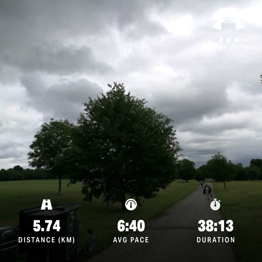 W9R1 5.74km Kept it short today, left knee didn't feel quite so didn't