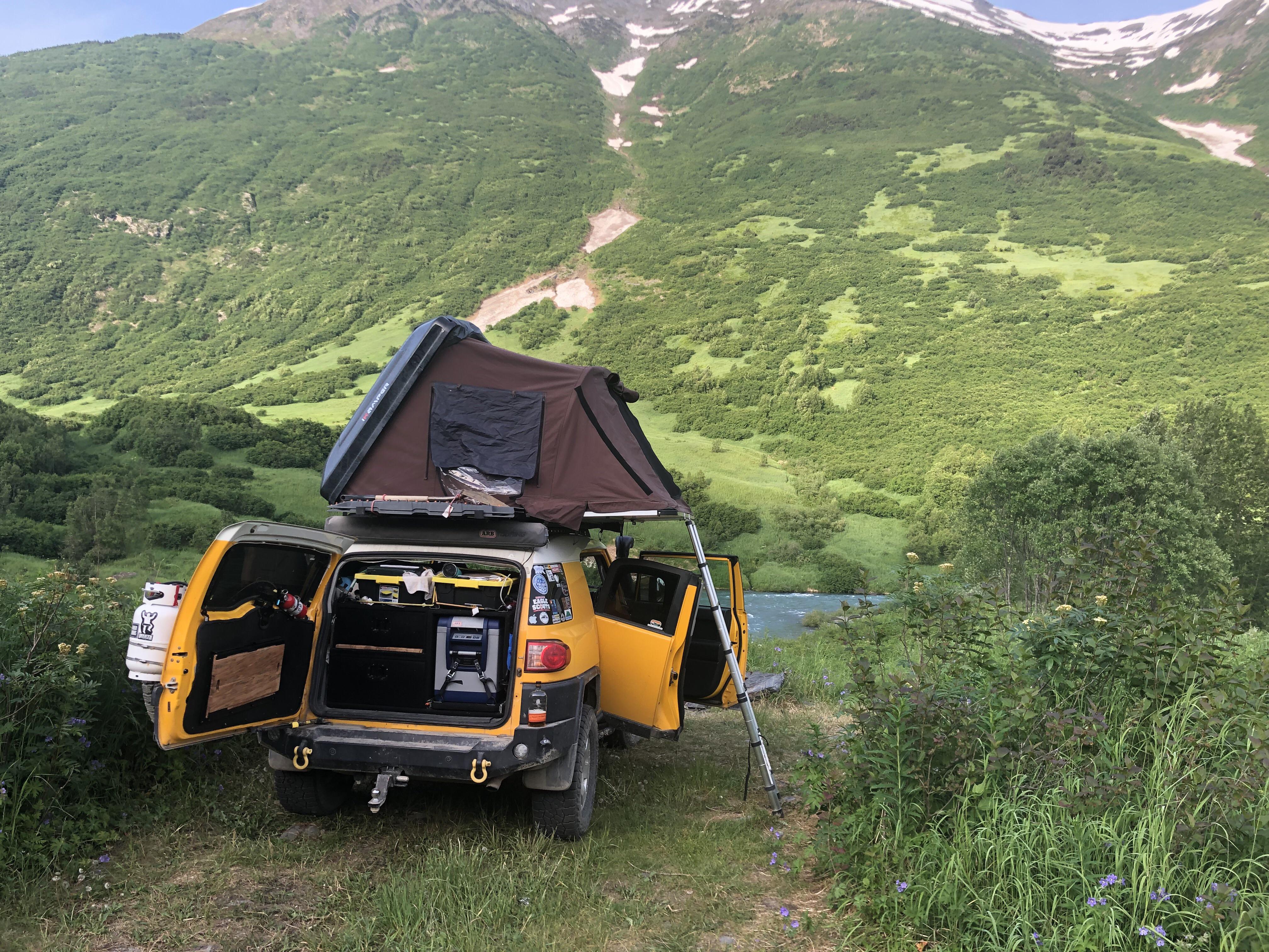 River view campsite along Hope Highway, Alaska. r/overlanding