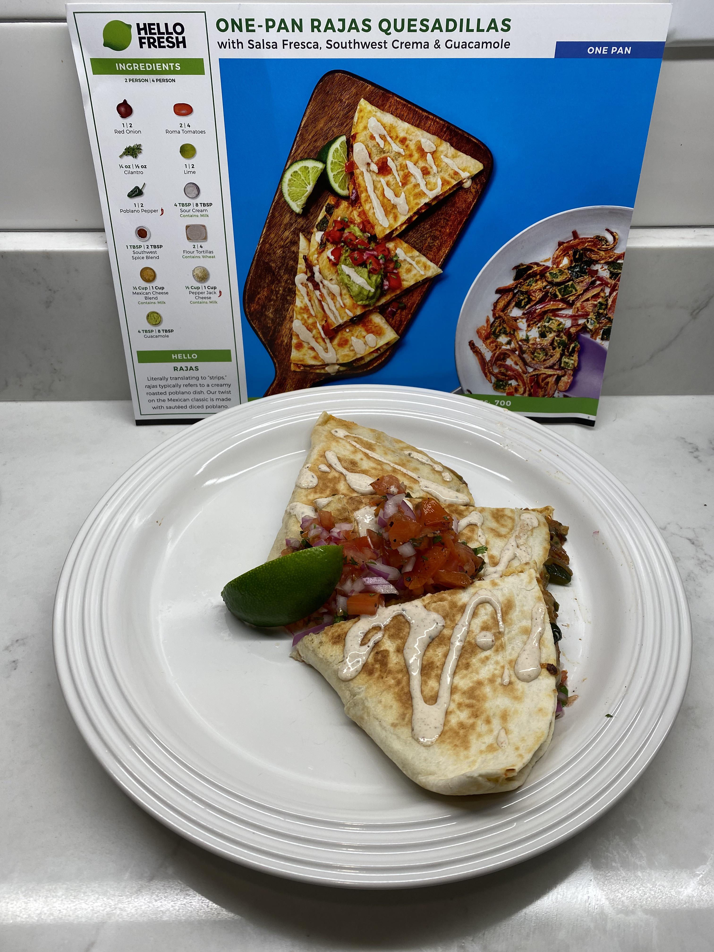 OnePan Rajas Quesadillas r/hellofresh