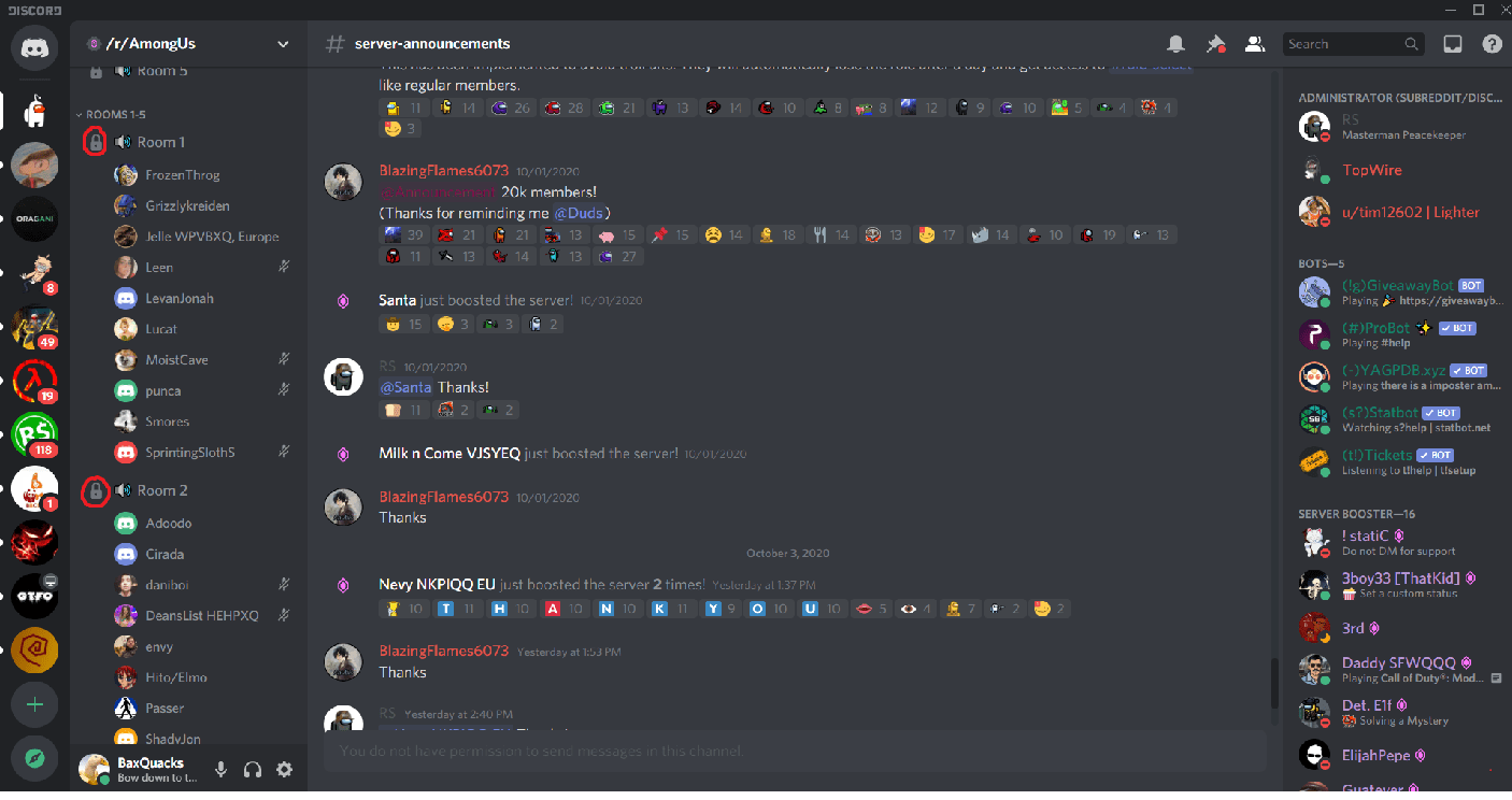 The discord rooms have little locks beside them what's happening ( r