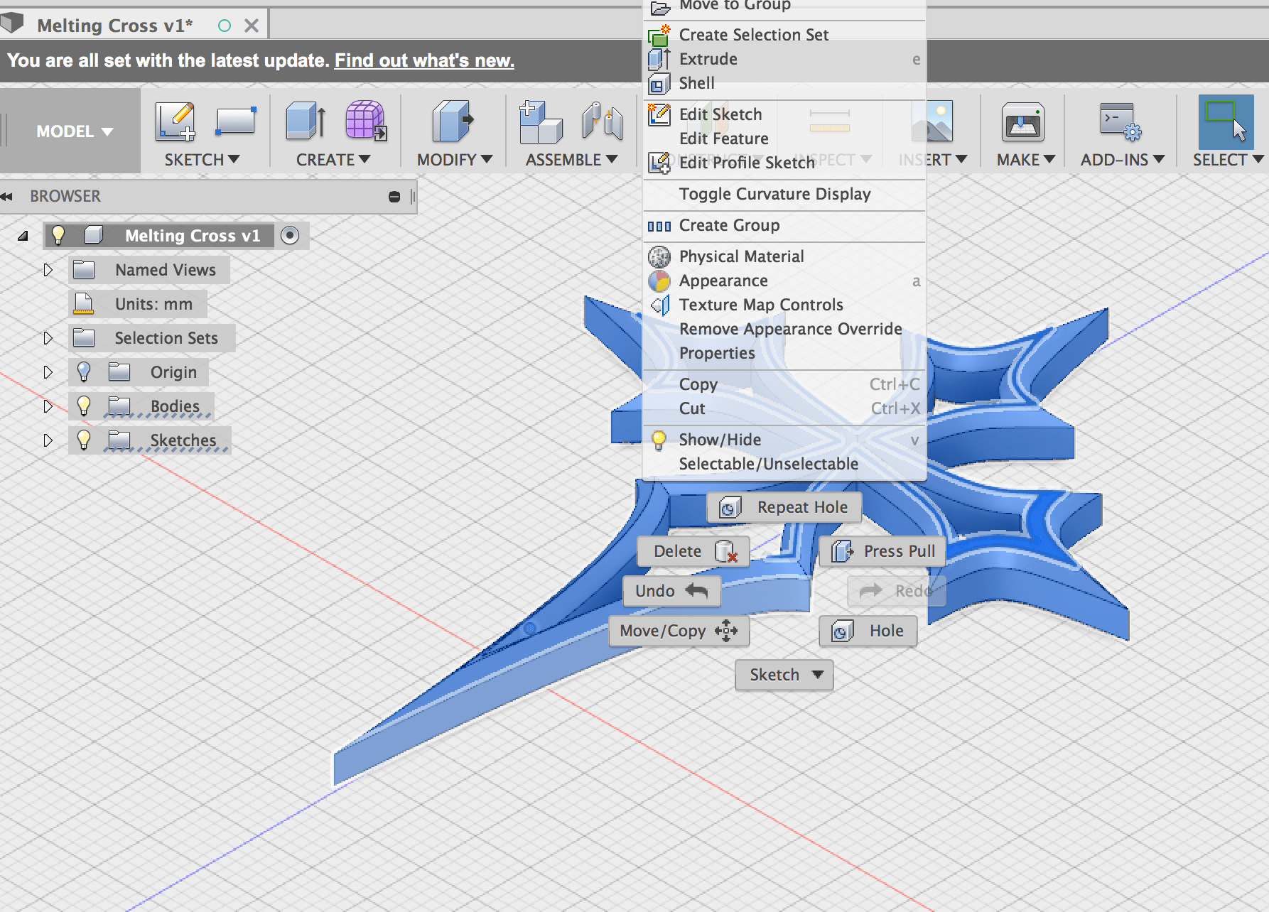 Unable to "print as .stl"? I already exited the sketch, but still cannot pull up a way to save