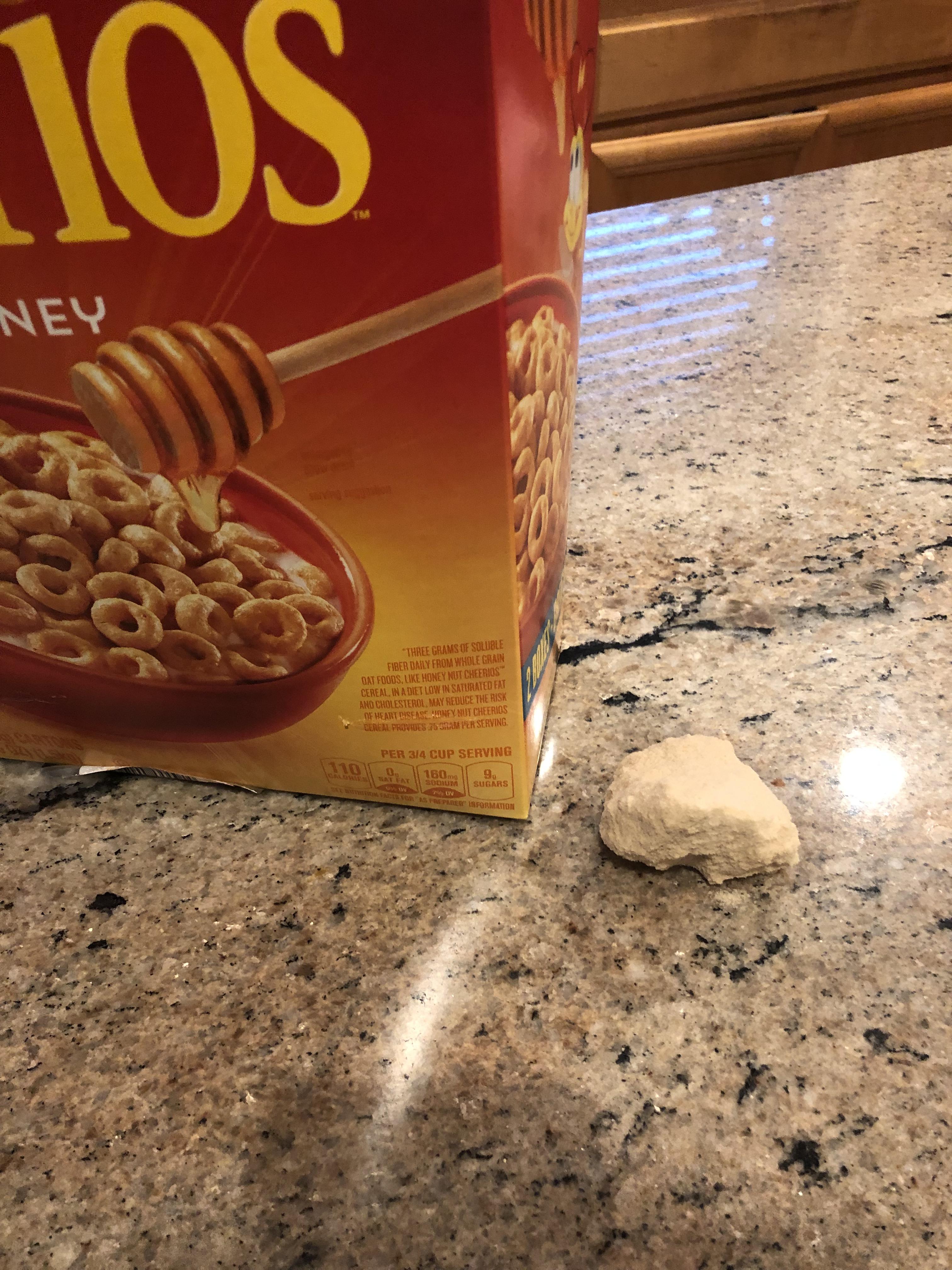 Found this weird powdery thing in my box of Honey Nut Cheerios. What is