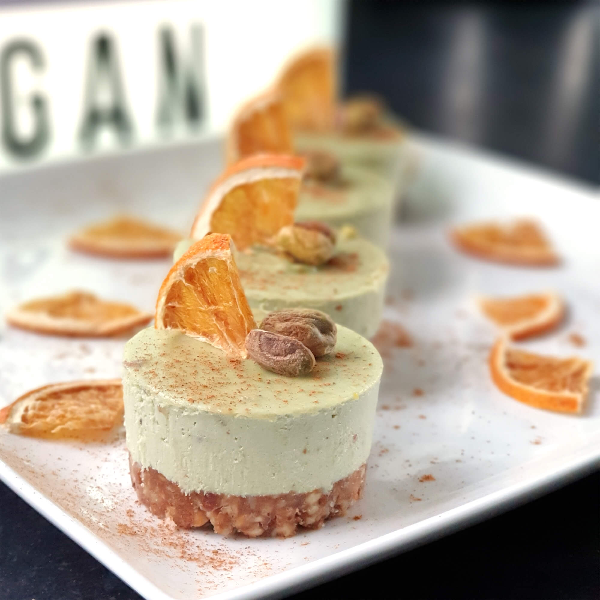 Pistachio Orange Mini Cheesecakes veganrecipes