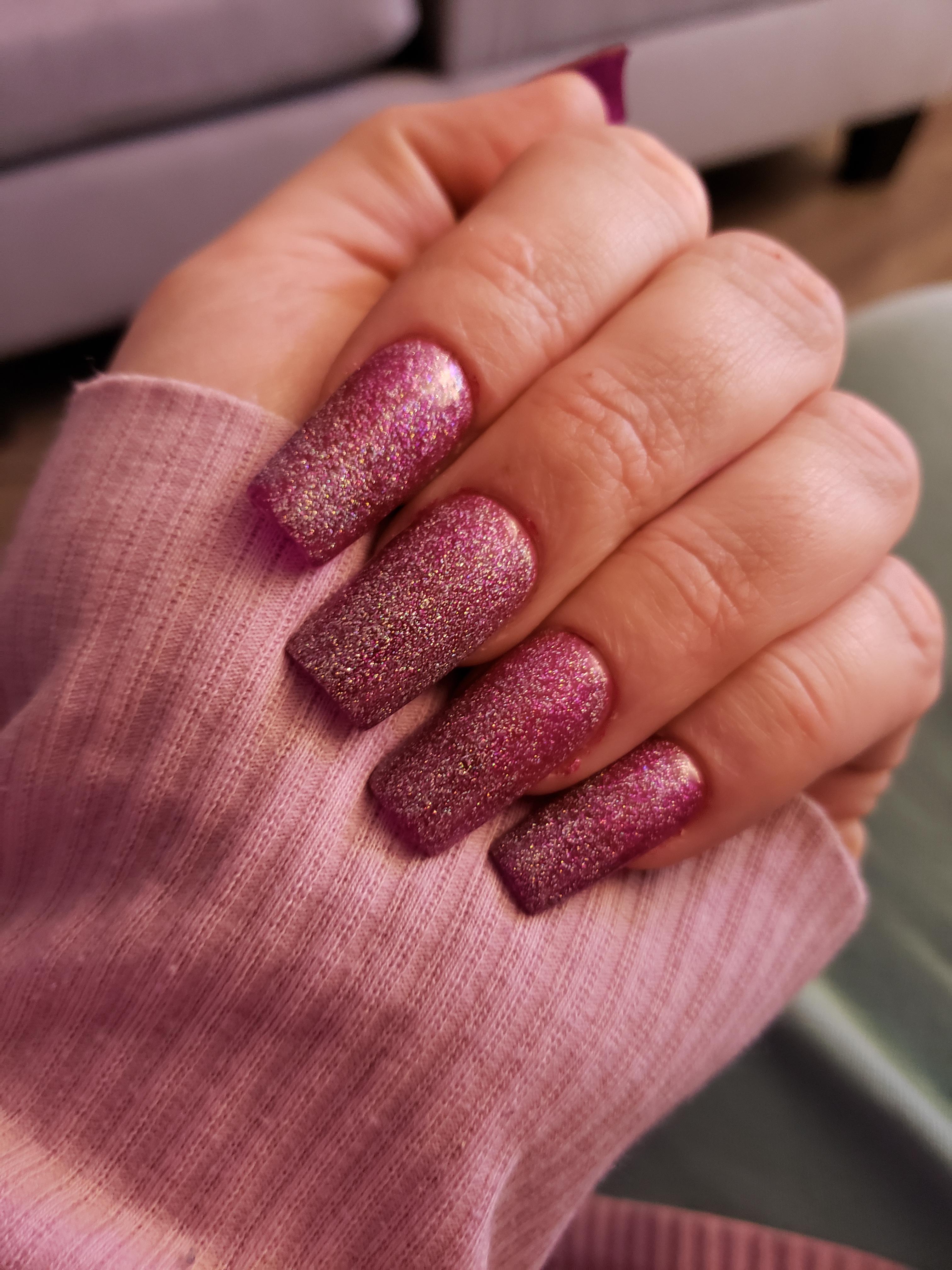 Gelish tips with Clavuz polish. Found the polish at goodwill and never