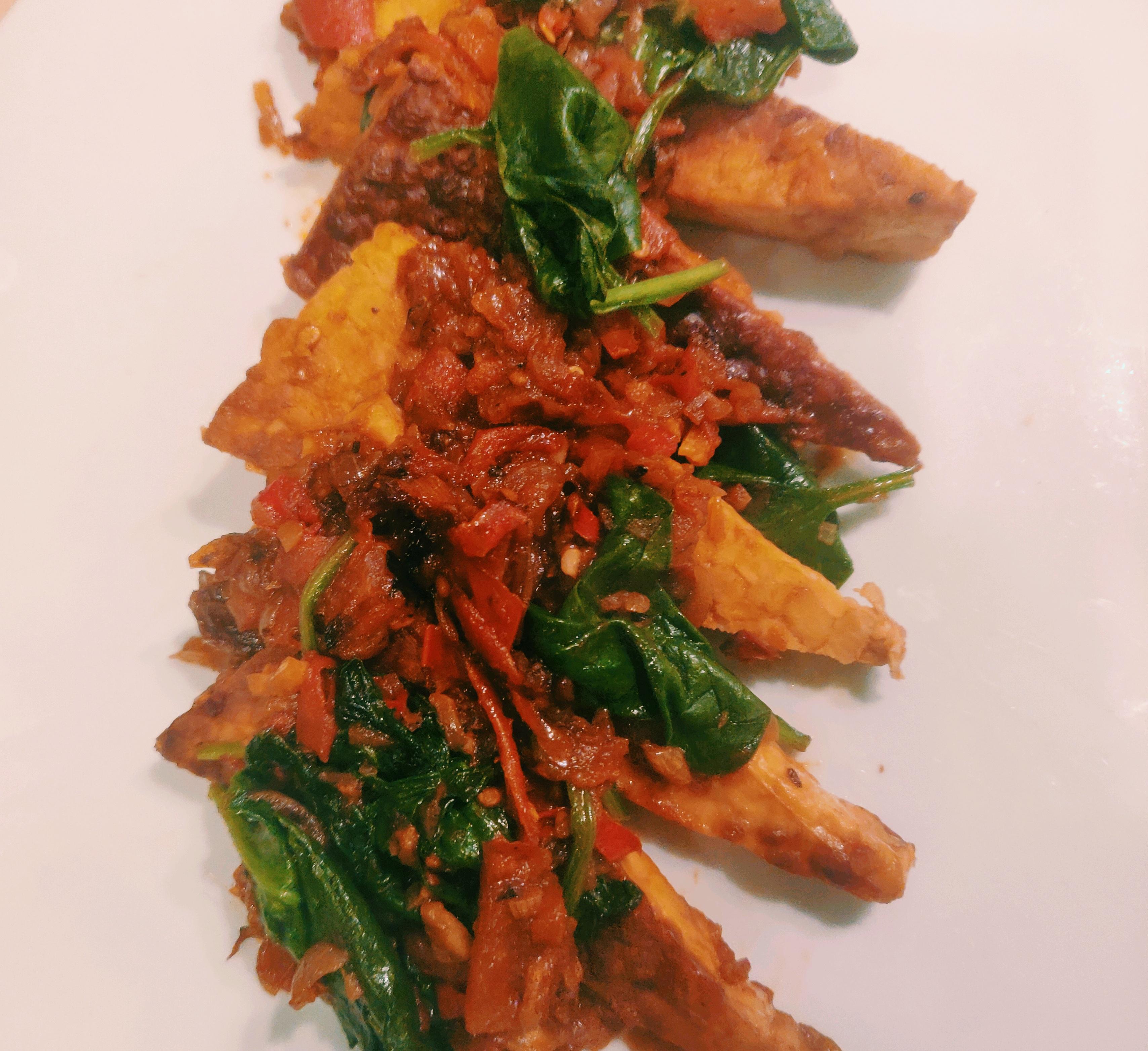 Week 48 Ketchup Tempeh with kecap manis tomato sambal (meta vegan