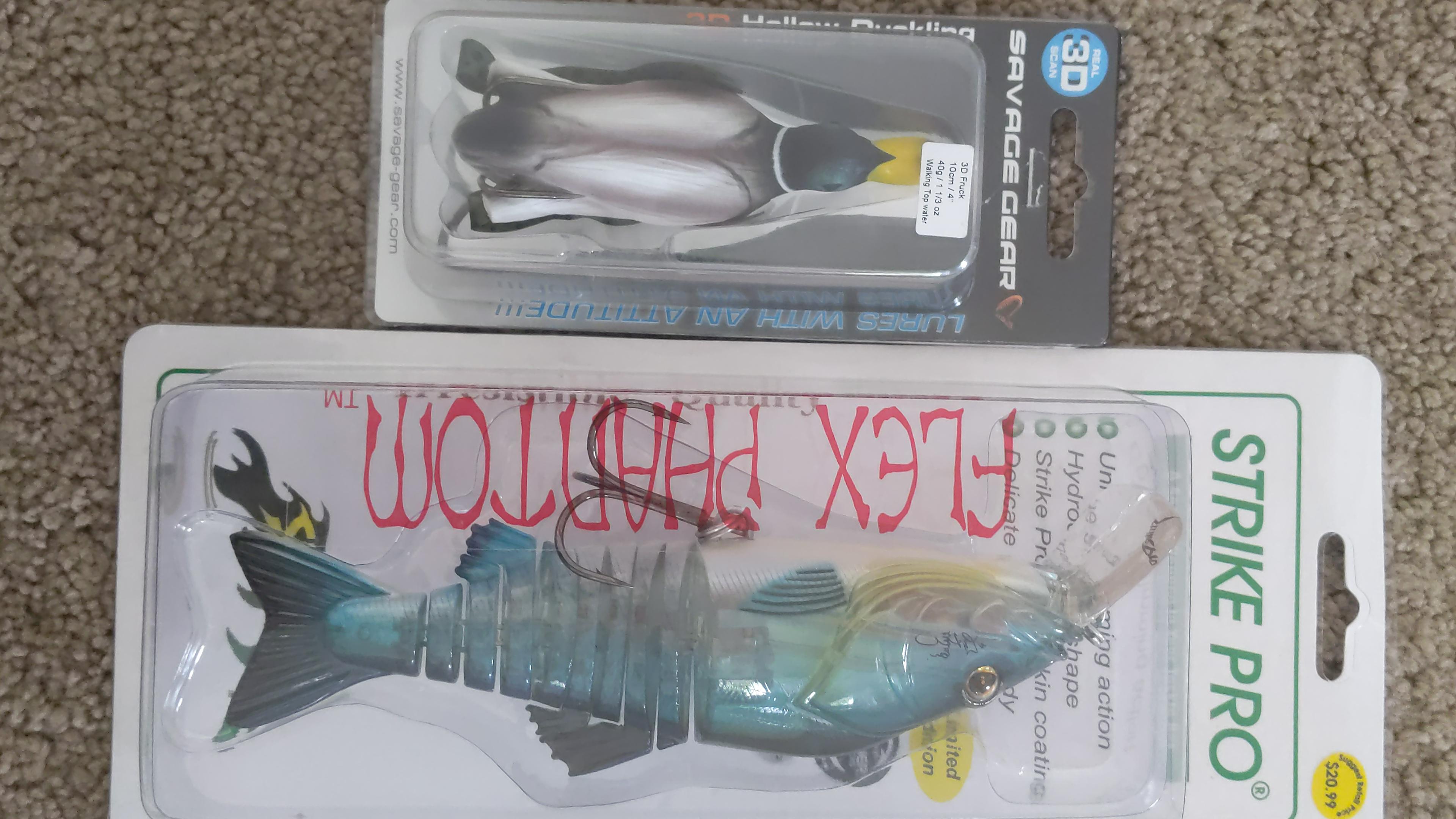 New baits I picked up at Ollie's today. Duck was 3.99 swim bait was 5