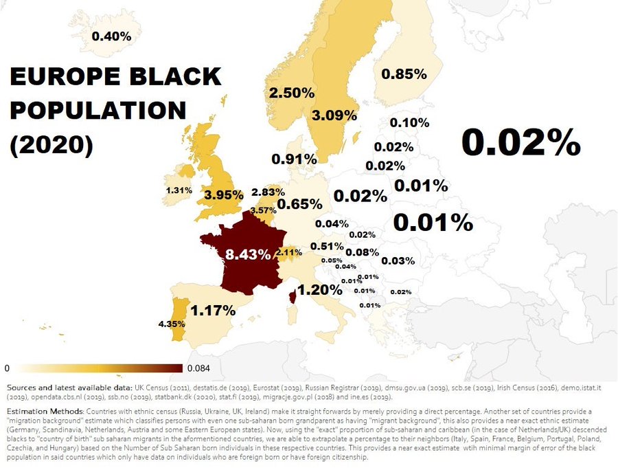 Estimated European Black Population By Country In 2020 Brilliant Maps