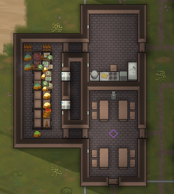 My new colony's kitchen/dining room/freezer setup. Pretty efficient