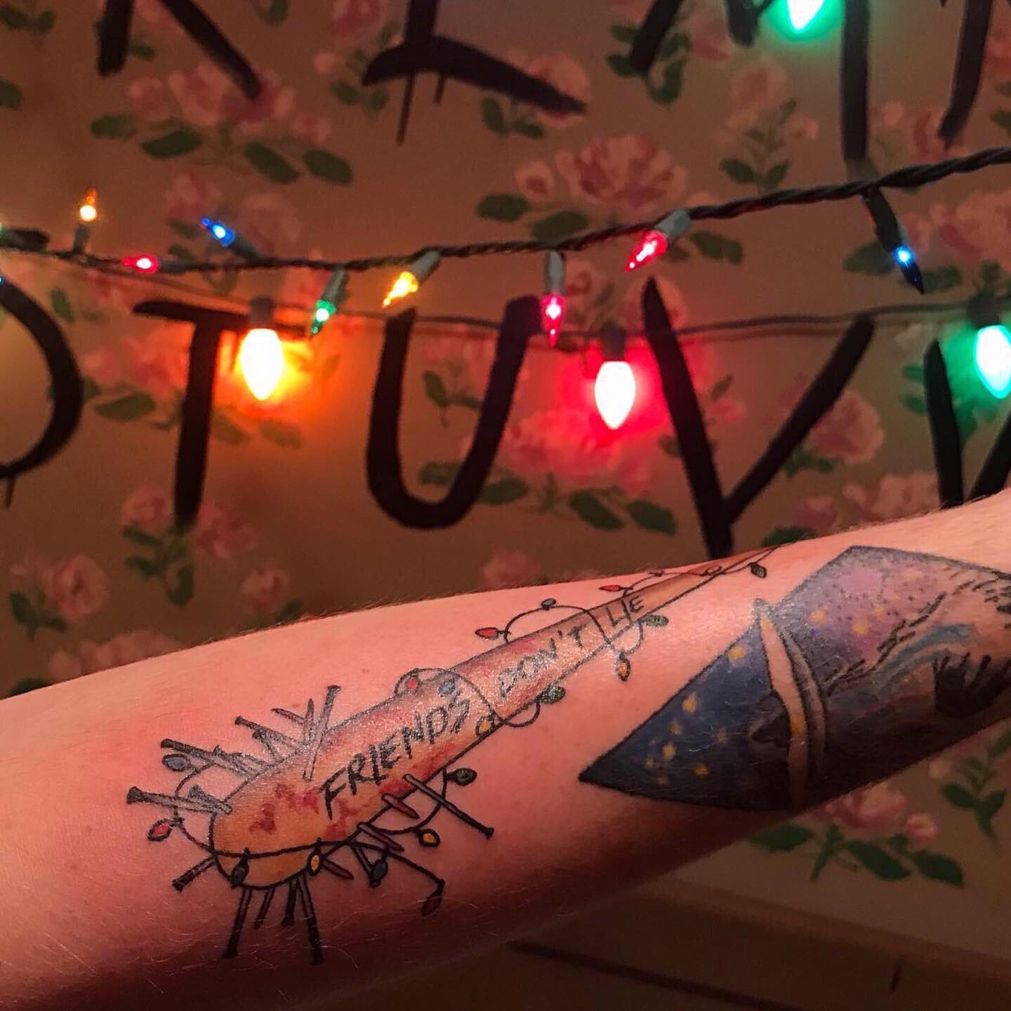 Stranger things tattoo done by Elyse at Idle Hands Tattoo Emporium in