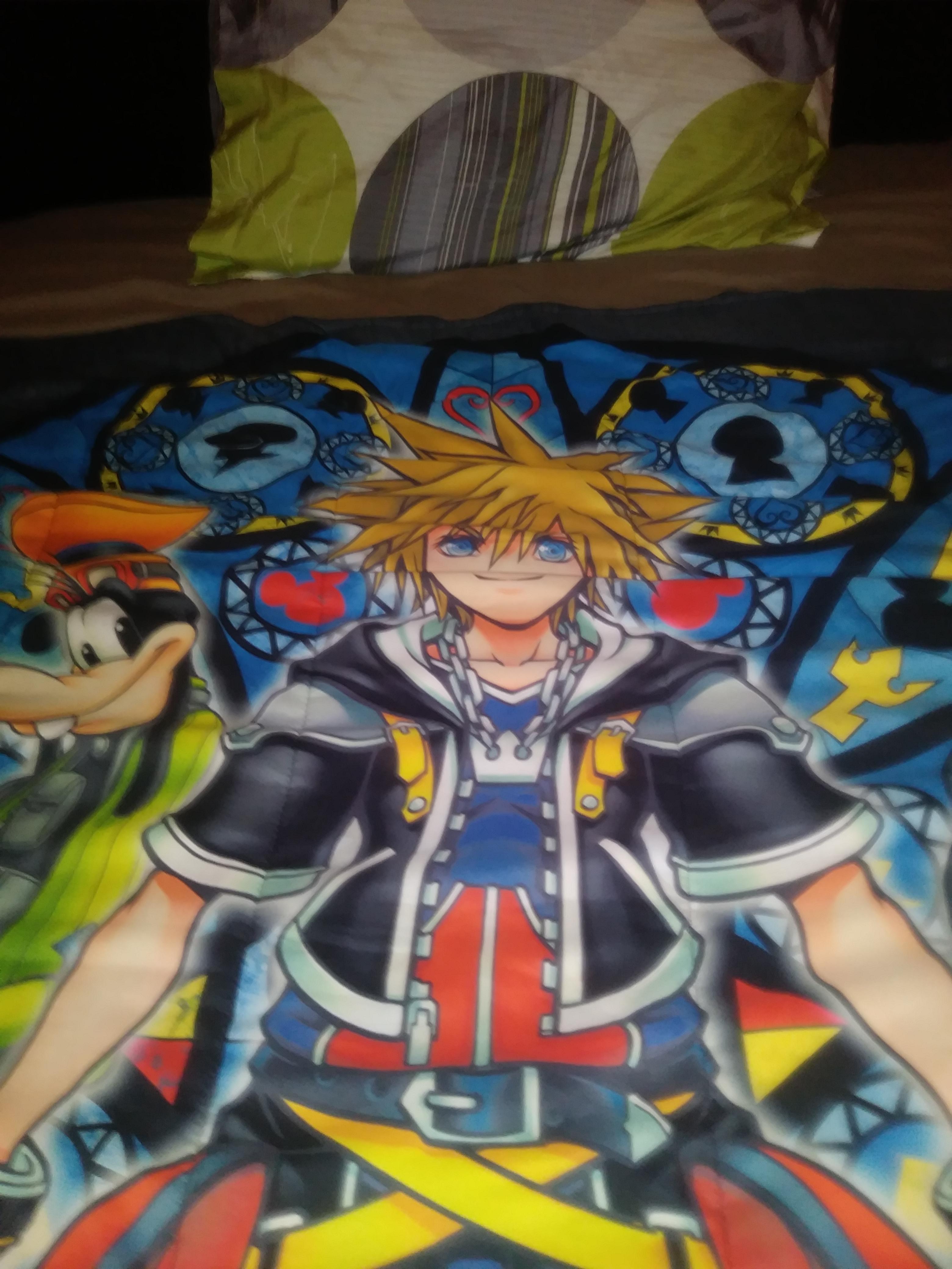This hilarious way my Kingdom Hearts blanket folded. r/KingdomHearts