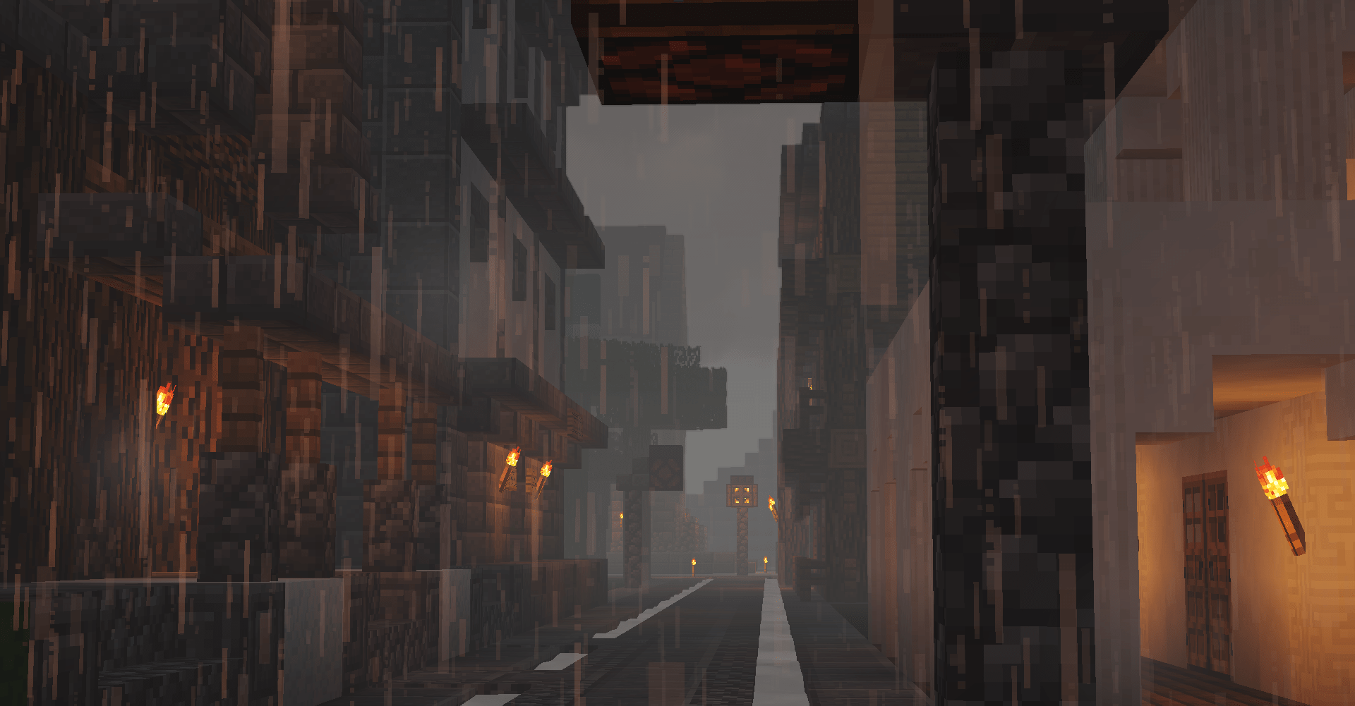 Shaders + rain are a nice combination r/Minecraft