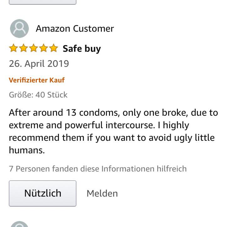 Amazon Condom reviews are a gold mine r/ihavesex