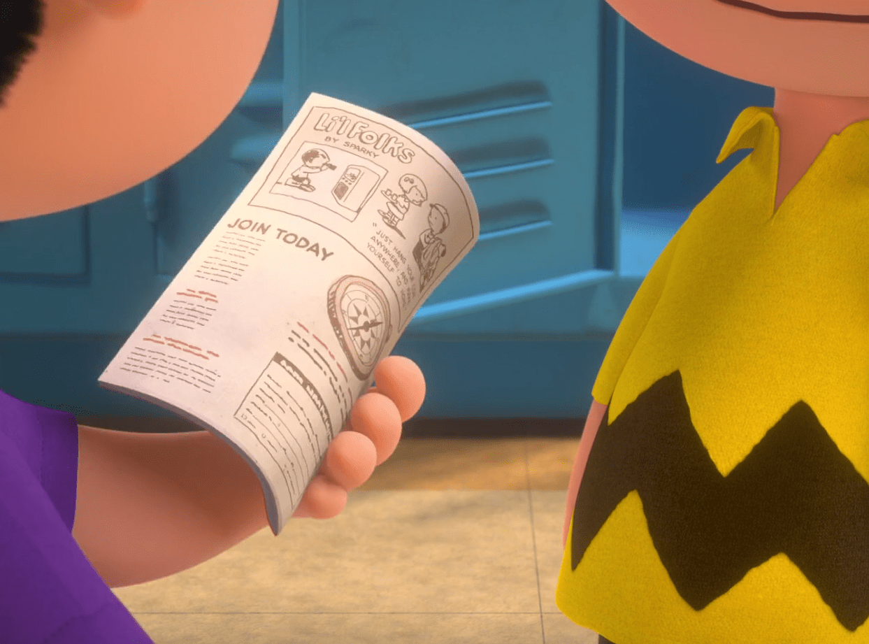 In "The Peanuts Movie" (2015), Charlie Brown suggests that Violet uses