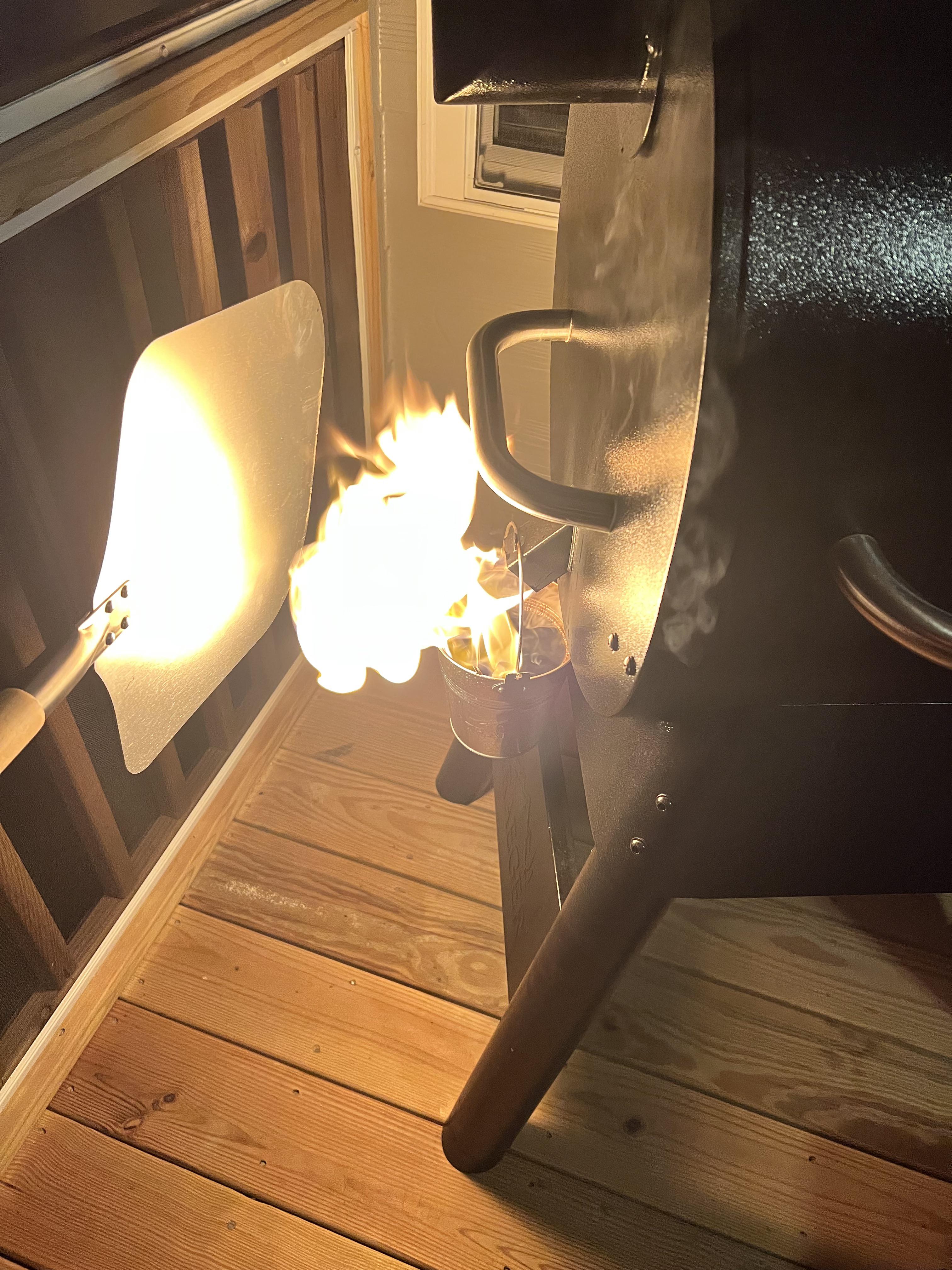 Make sure to clean yours, so you don’t get a grease fire like mine r