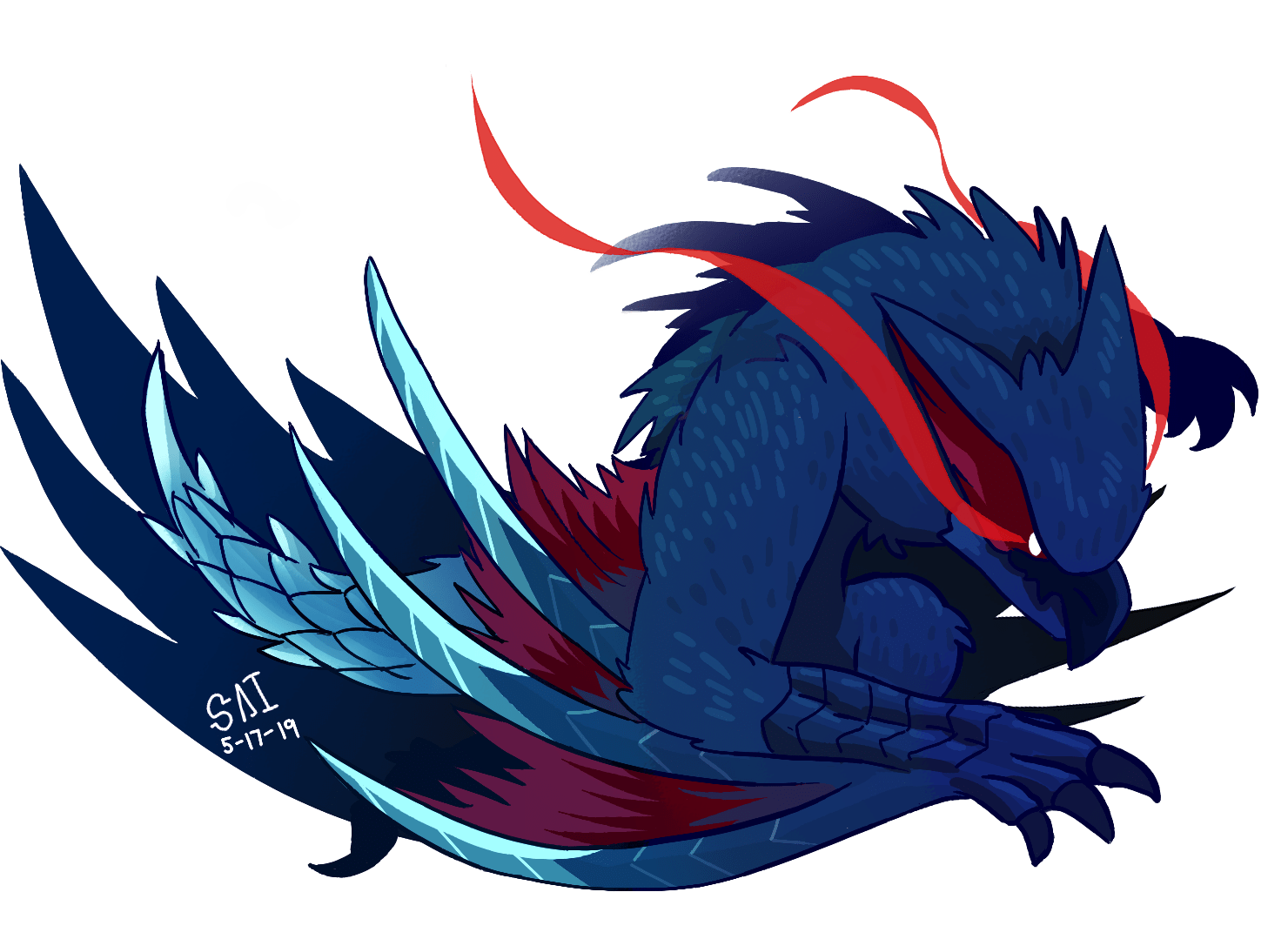 Nargacuga Fanart leaping over to iceborne MonsterHunterWorld