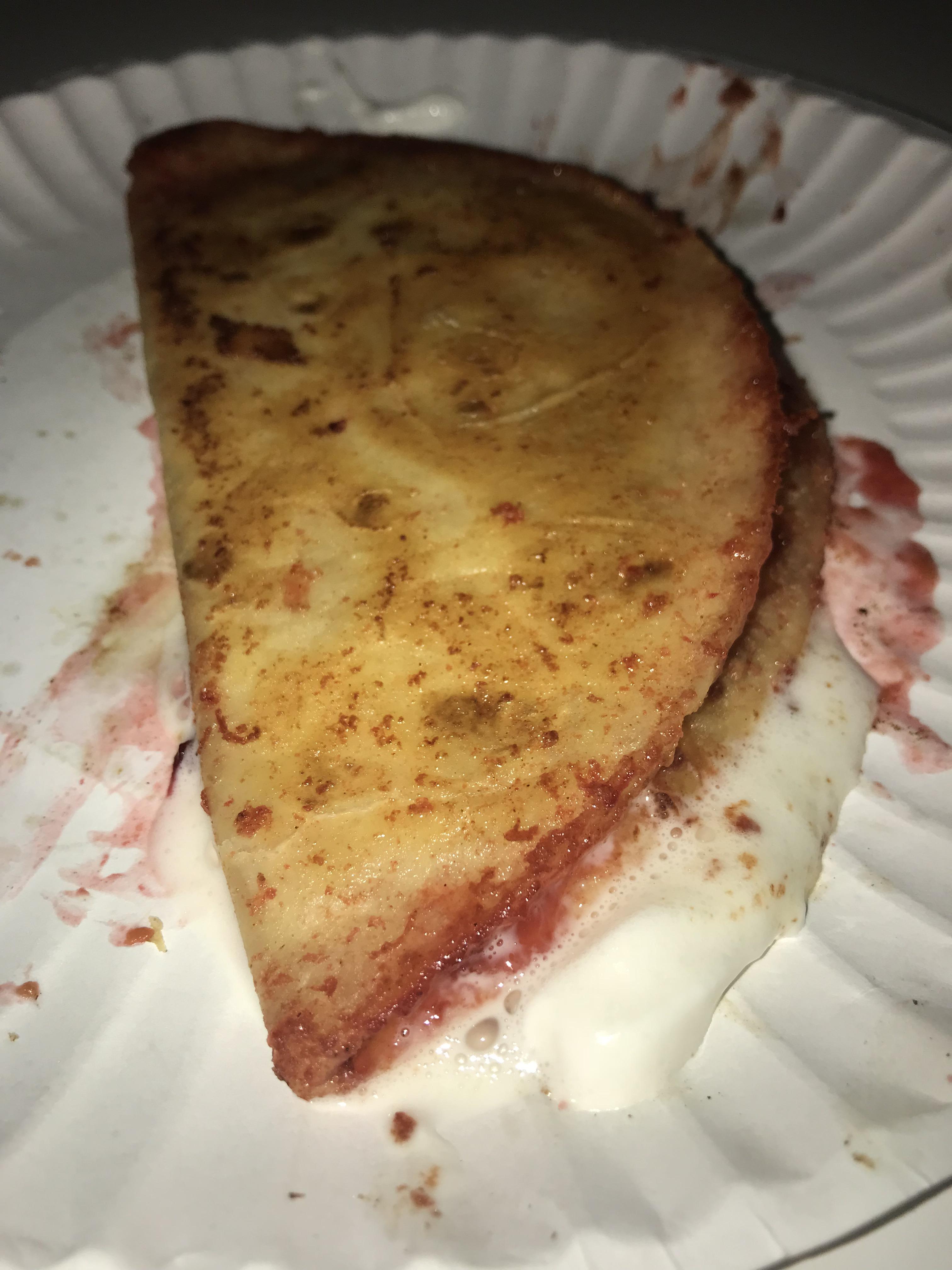 Today I made a peanut butter and jelly toaster strudel type dessert