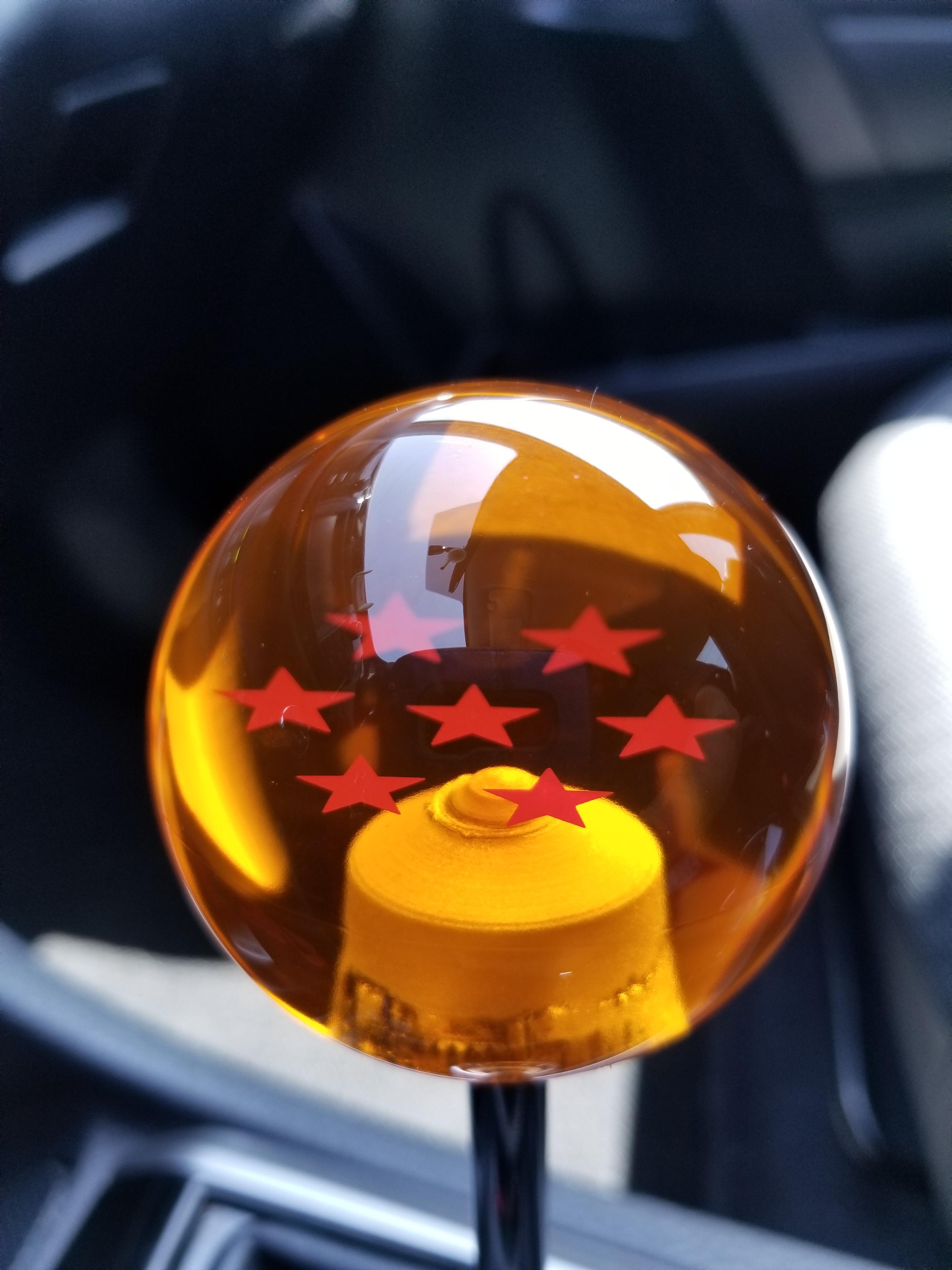 A perfectly installed Dragon Ball Shift Knob. The stars are very well