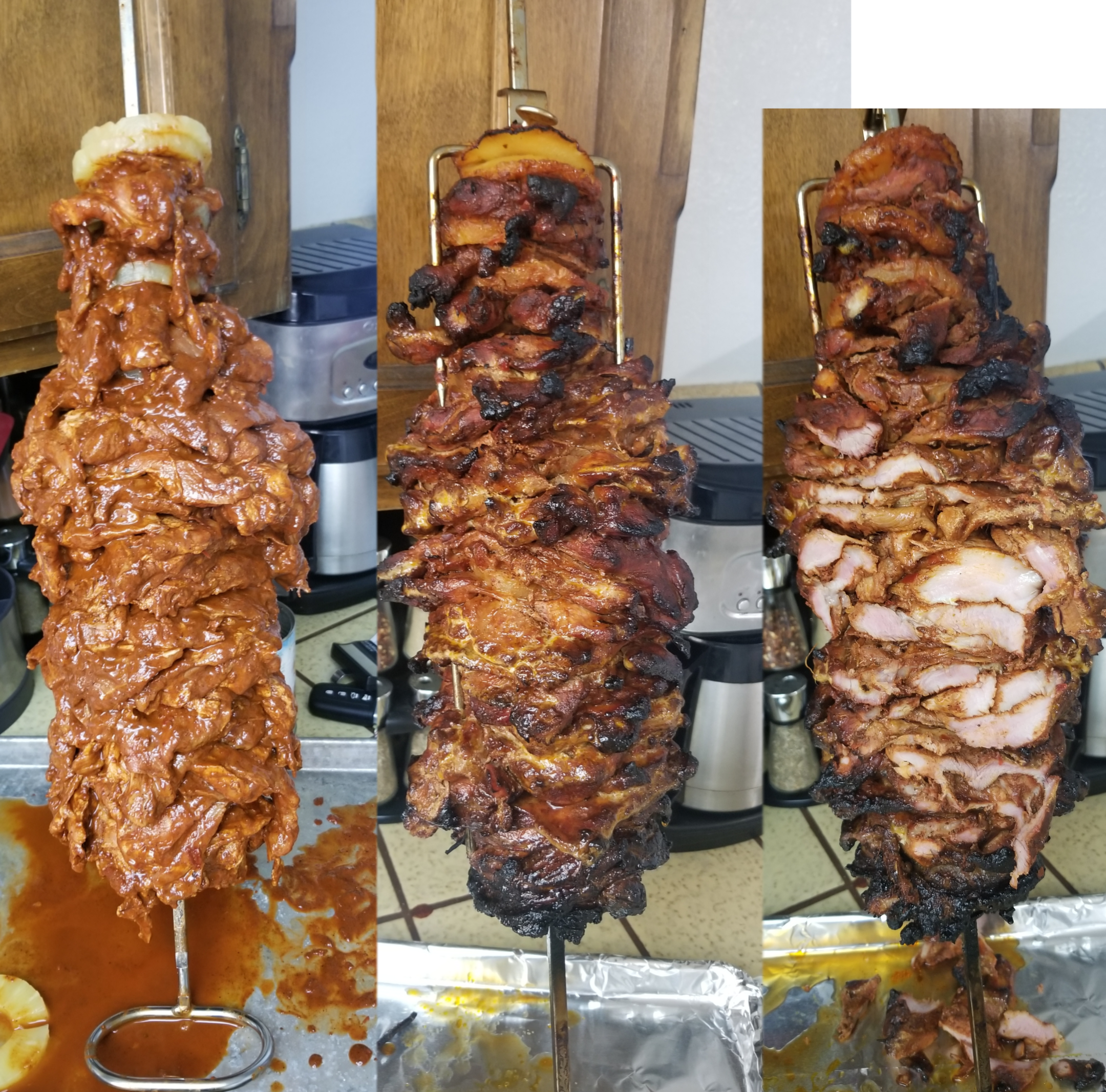 Got a weber rotisserie attachment, had to try al pastor. r/grilling