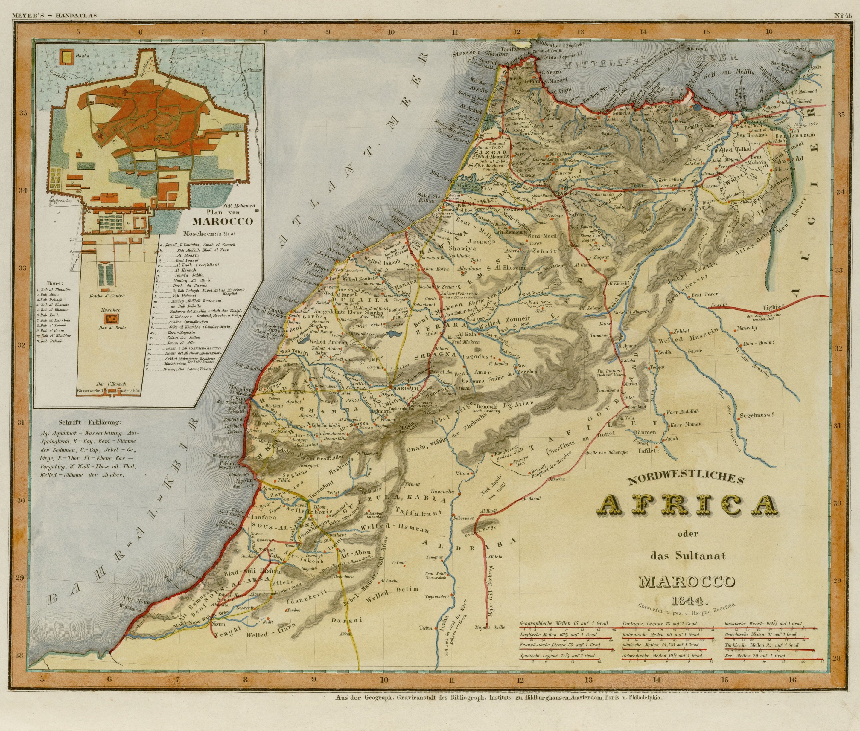 Pain Points Liés À La Carte Du Maroc Avant 1800 Morocco 1844 MapPorn