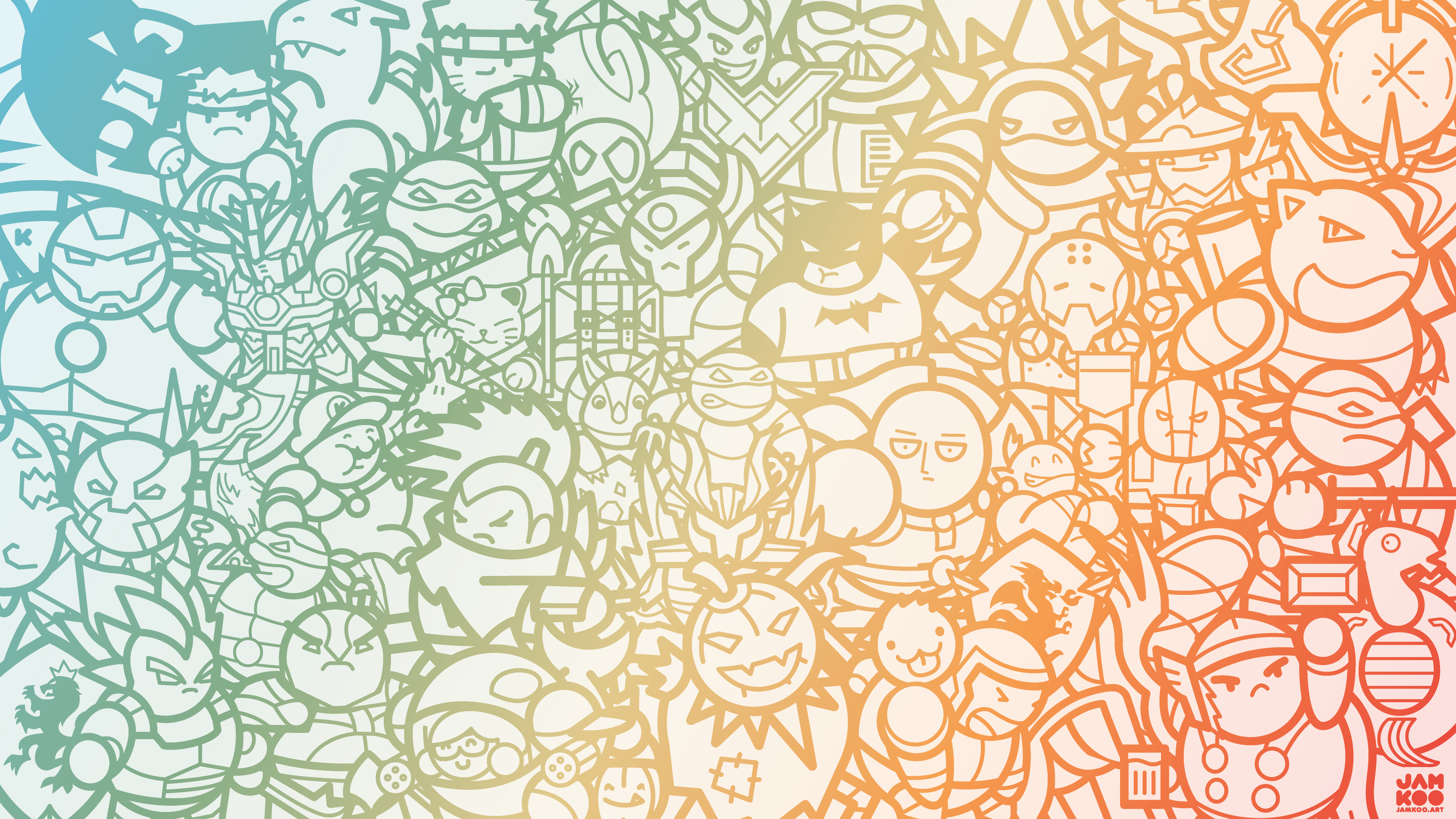 Made a wallpaper from a collection of my stuff on reddit r/gaming