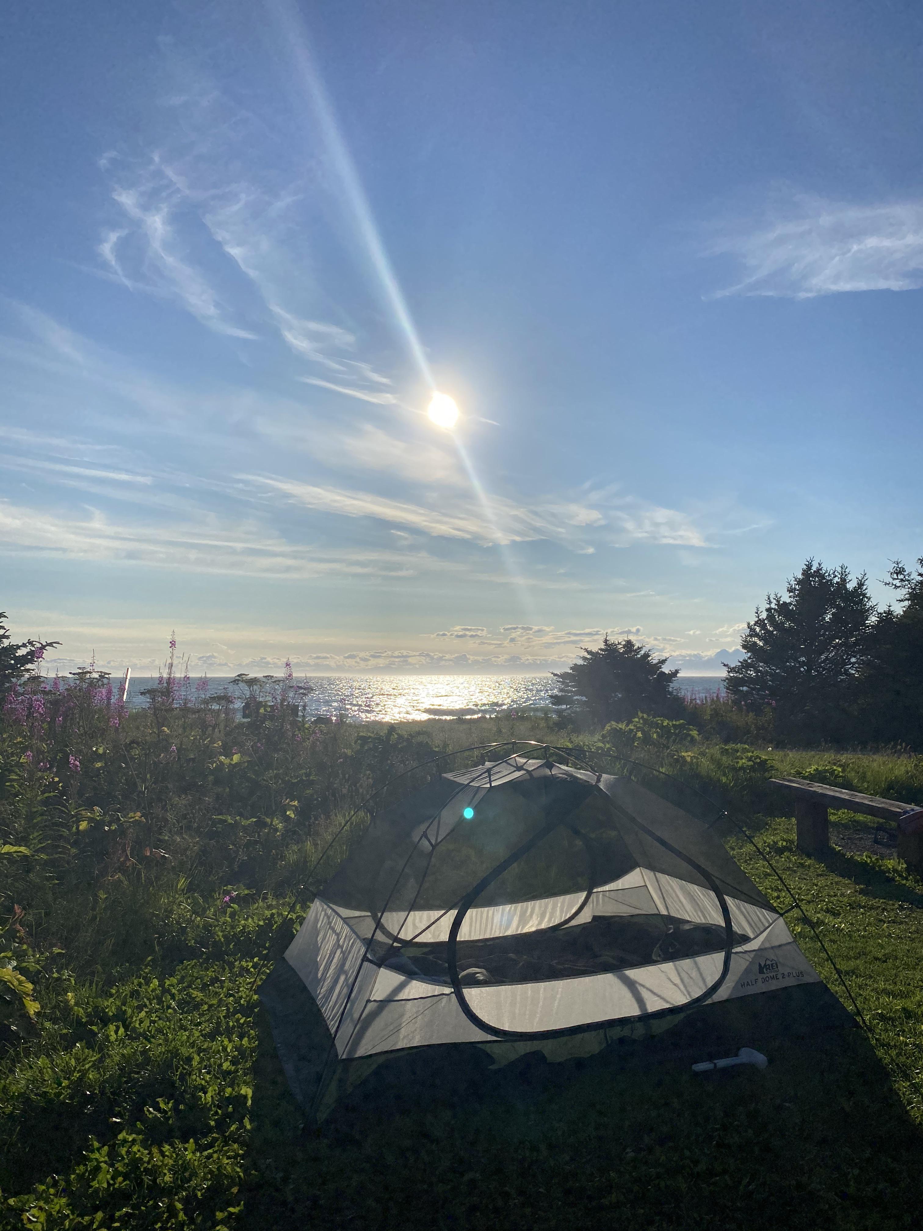 Spectacular campsite!!! Halibut Campground at Anchor Point SRS outside