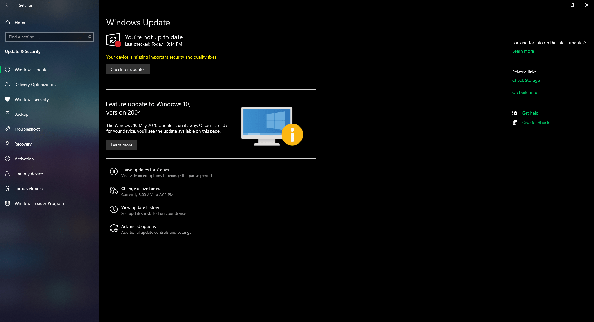 Why does my Windows 10 keep telling me I'm missing important updates, I