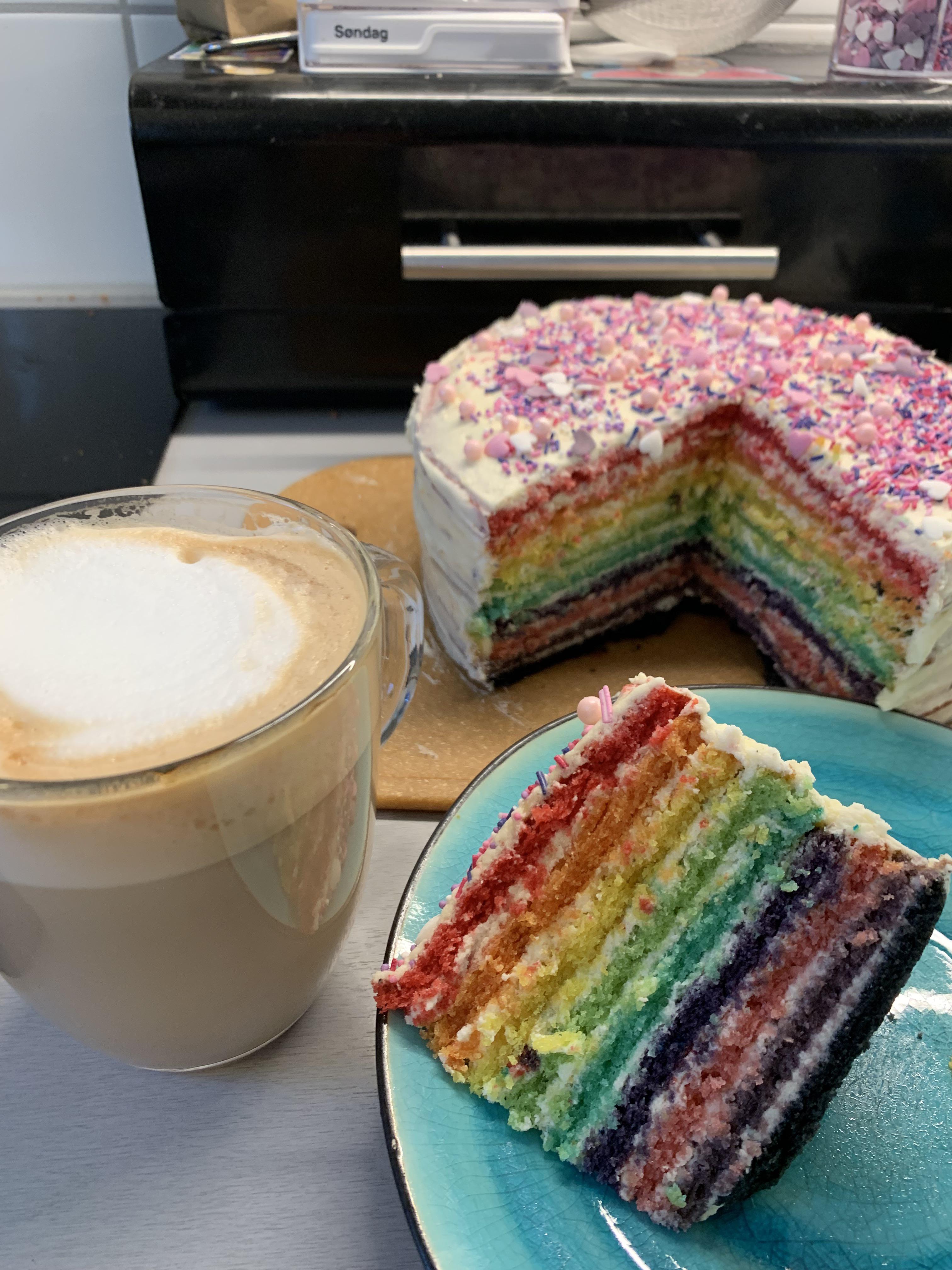 🌈🍰Not just nb, but I tried to make a pride velvet kek using nb/ace