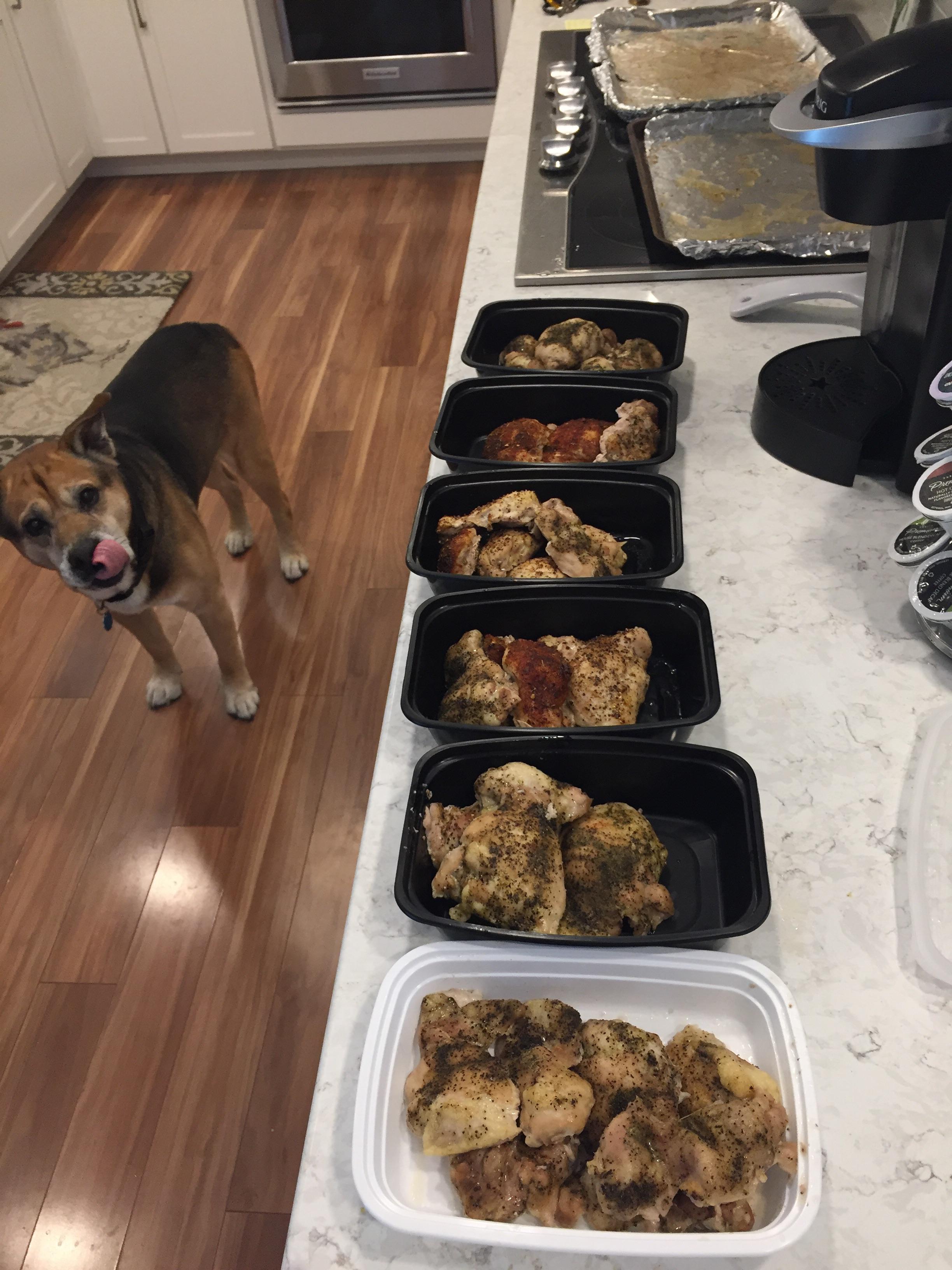 130 oz. 2oz = 128 oz after my dog got his share! r/MealPrepSunday