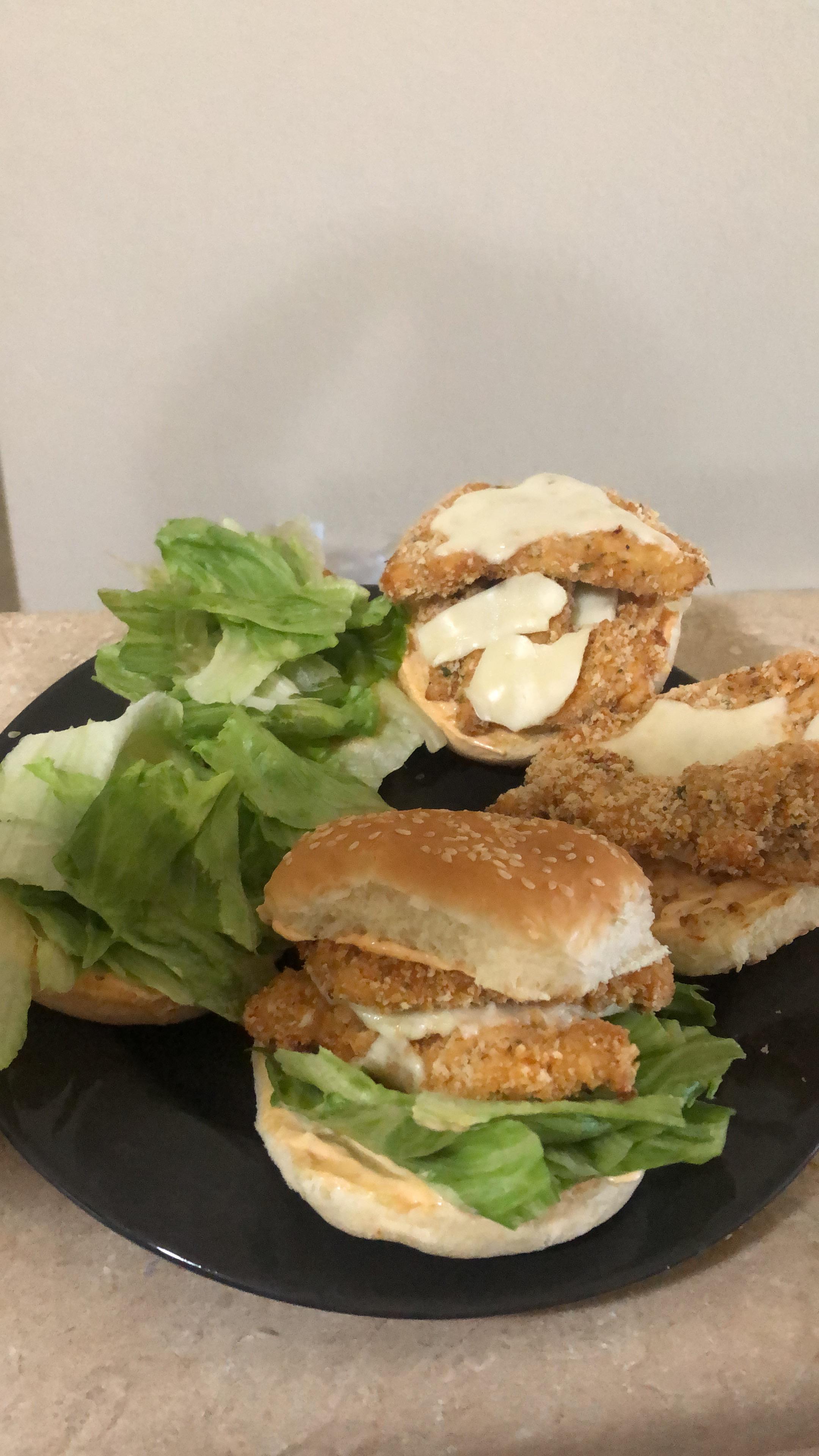 Craving Chicken Zinger sandwich, KFC. Made with what I had available