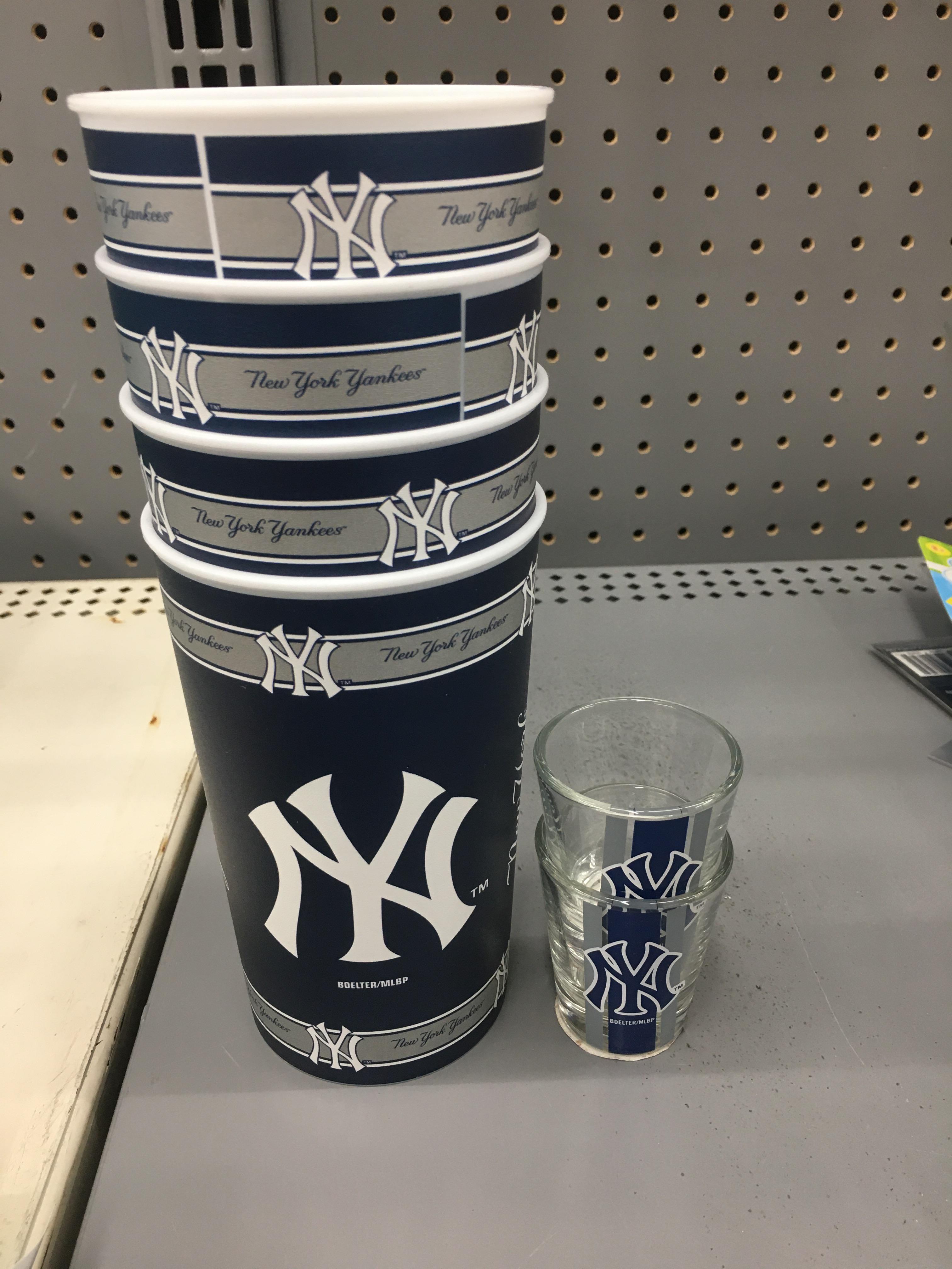 4 plastic cups and two shot glasses for a total of 6 at Walmart, why