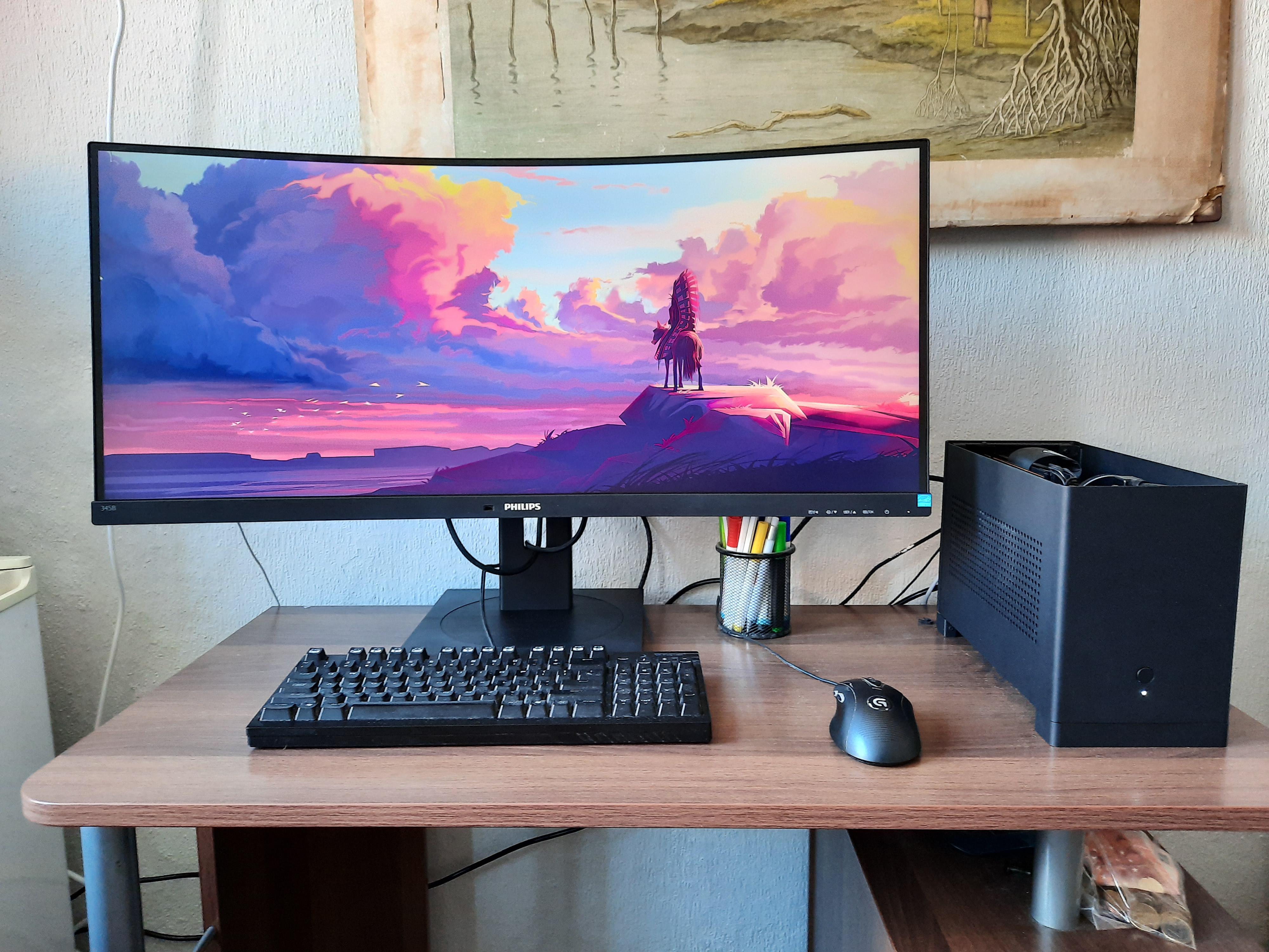 Making the best of my small desk r/ultrawidemasterrace