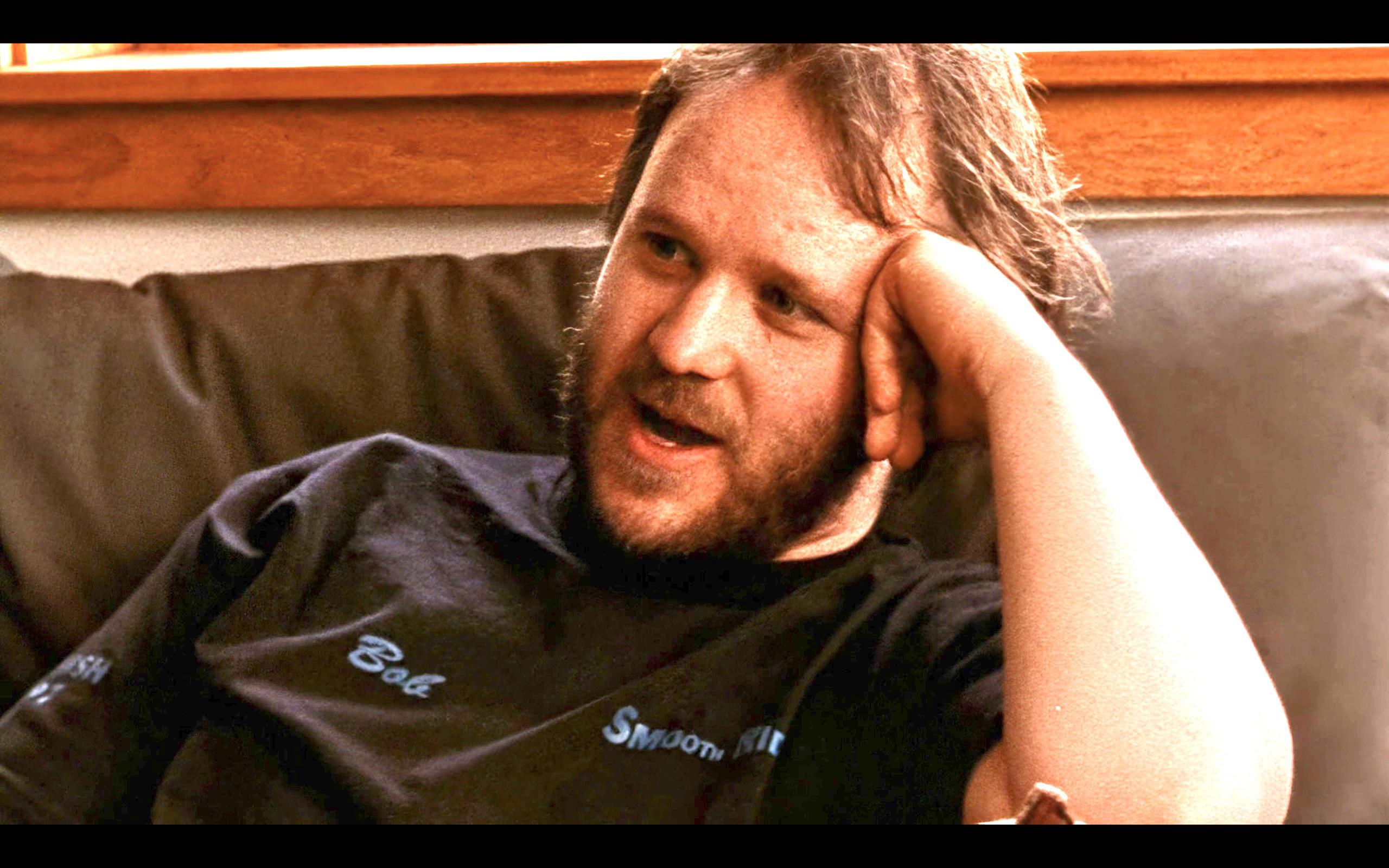 I never noticed the shirt Fish is wearing in “Bittersweet Motel.” Who