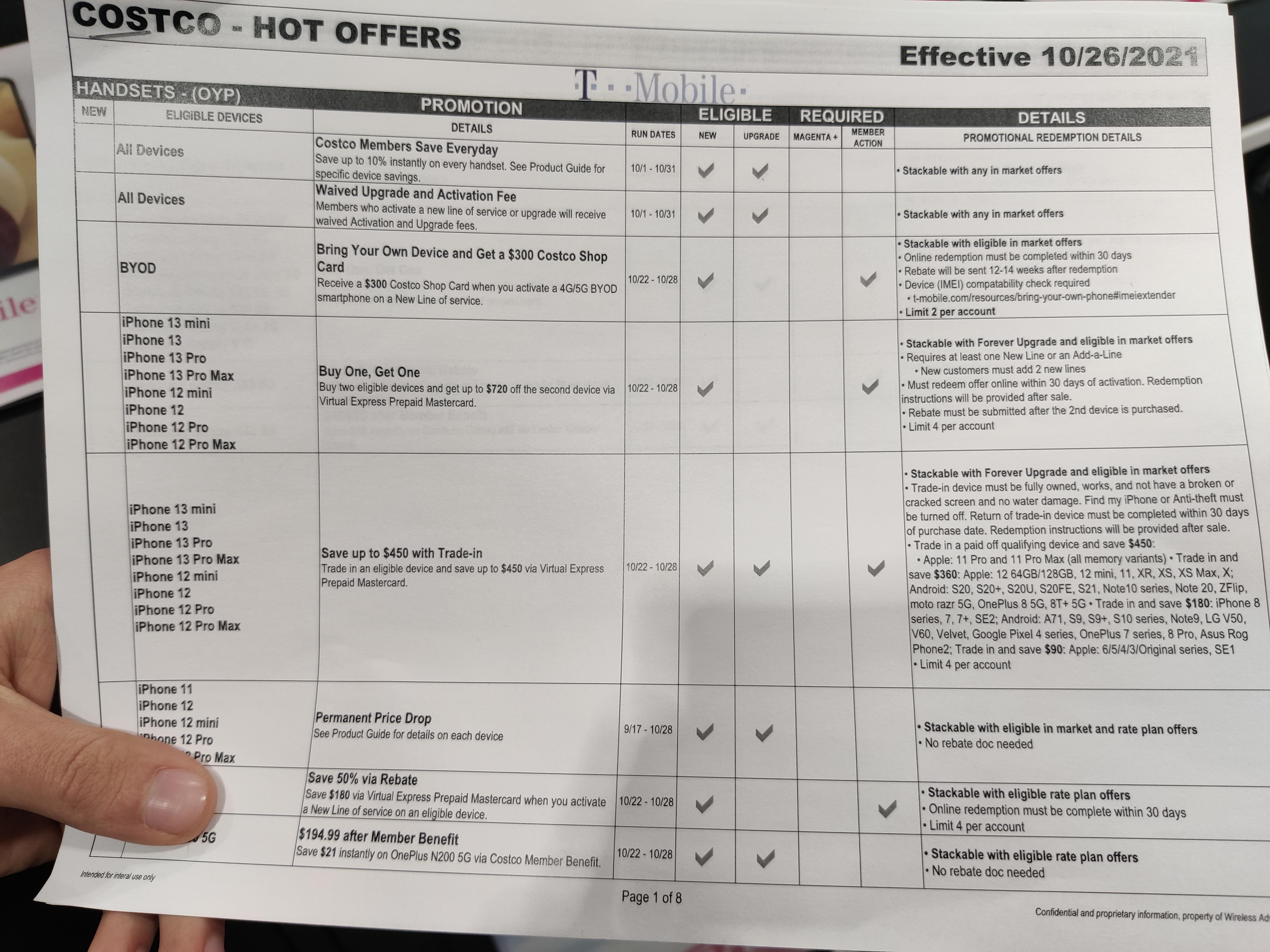 Costco T mobile offers r/tmobile