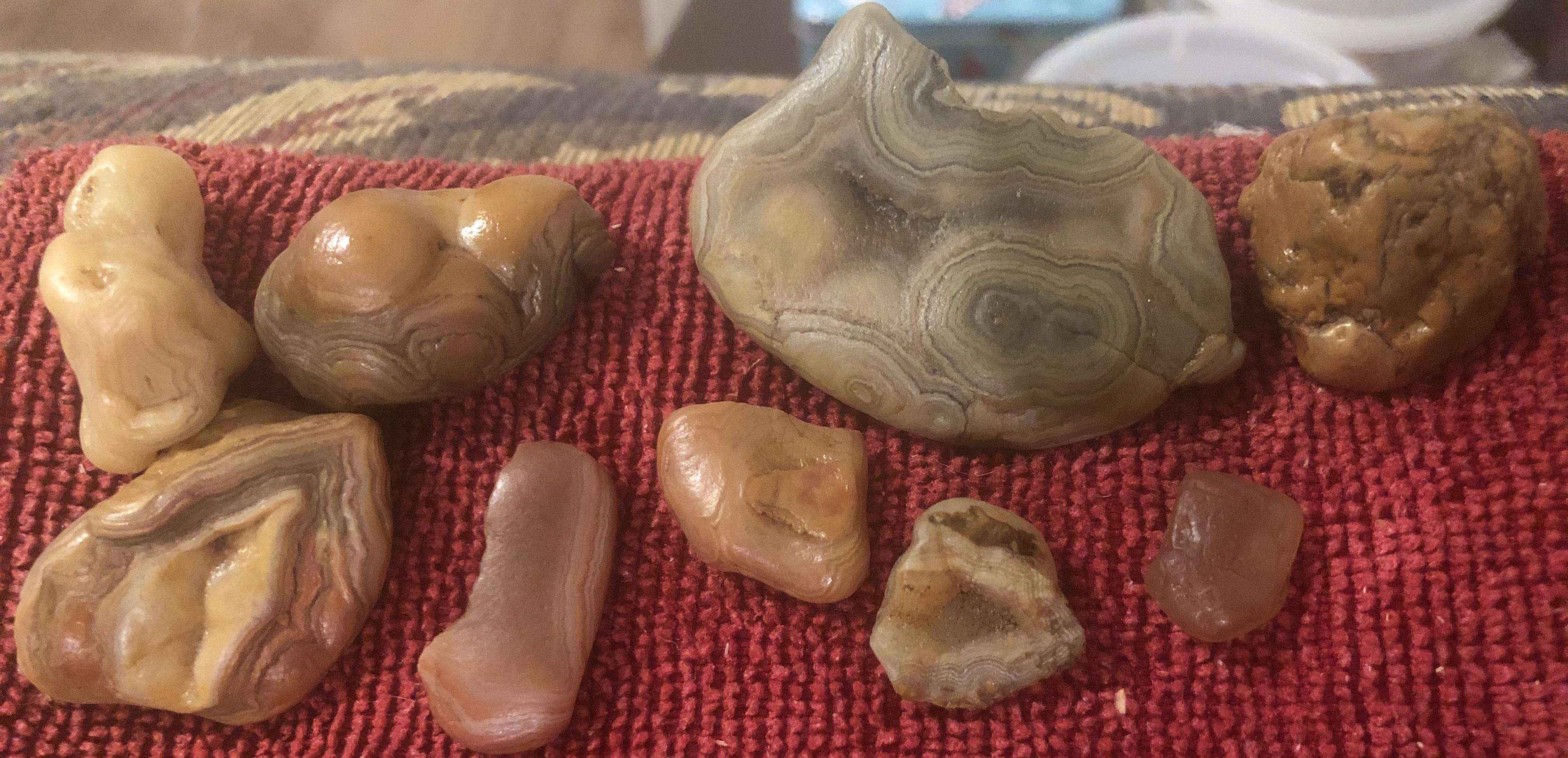 What I’ve found in my mom’s driveway gravel. North Louisiana so pretty sure from the Mississippi