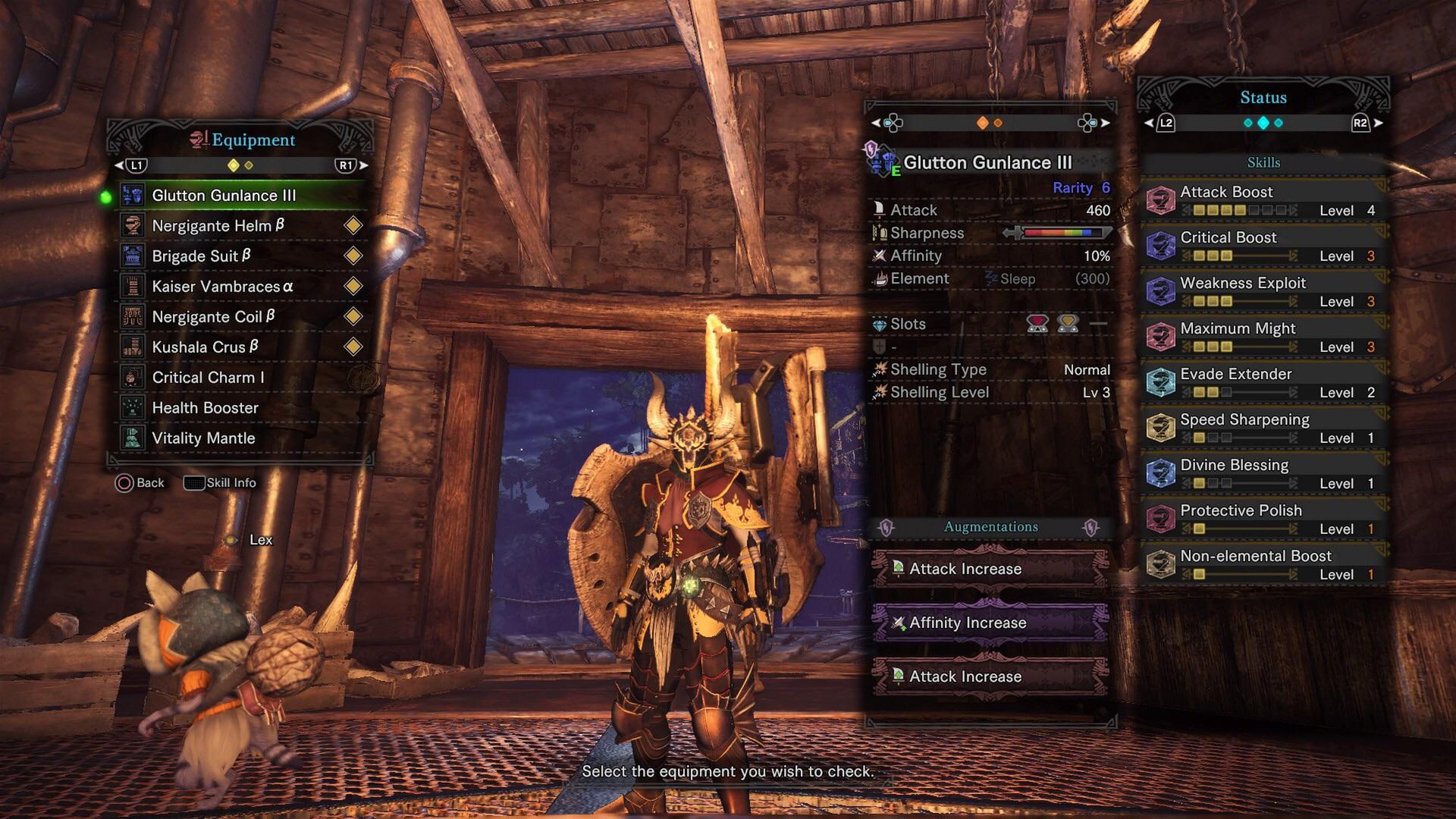 My endgame Gunlance build with 95 affinity on weakpoints and crit