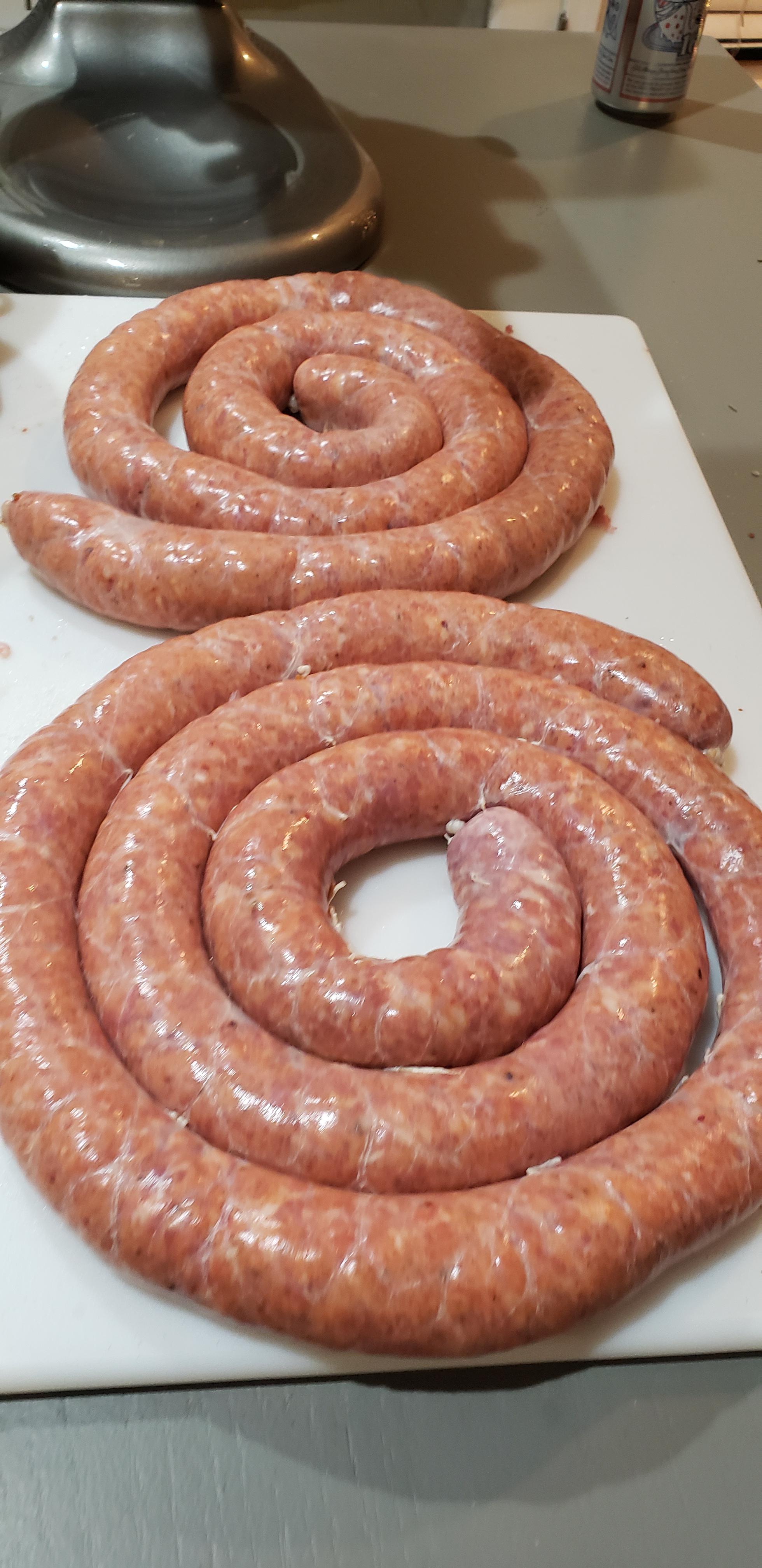 [Homemade] Sweet Italian sausages. r/food