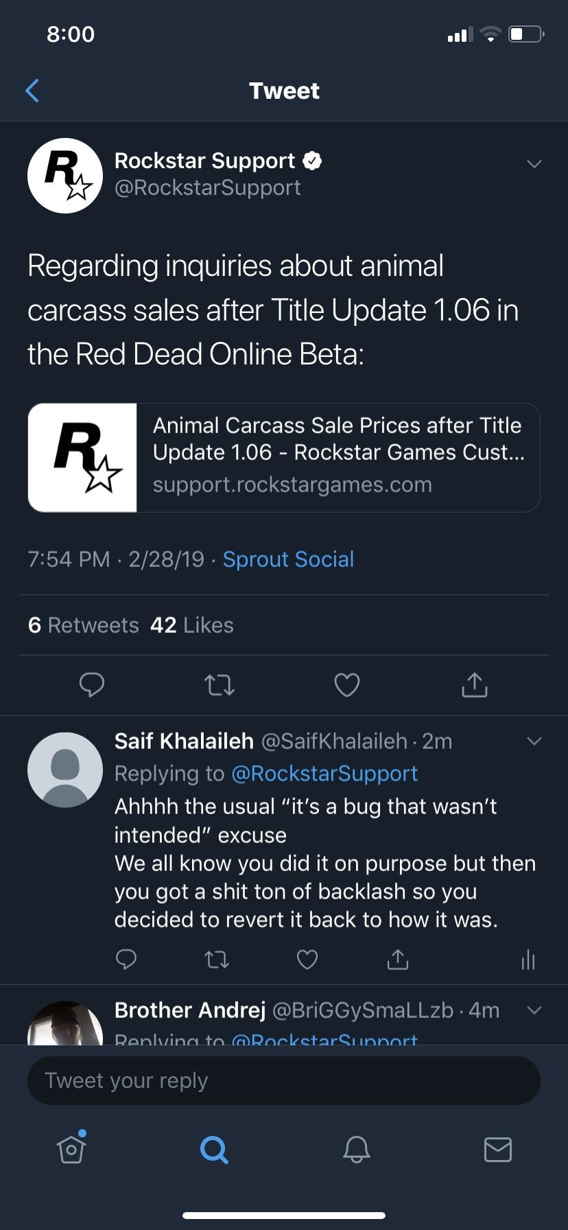 According to Rockstar Support’s latest update the animal carcass price