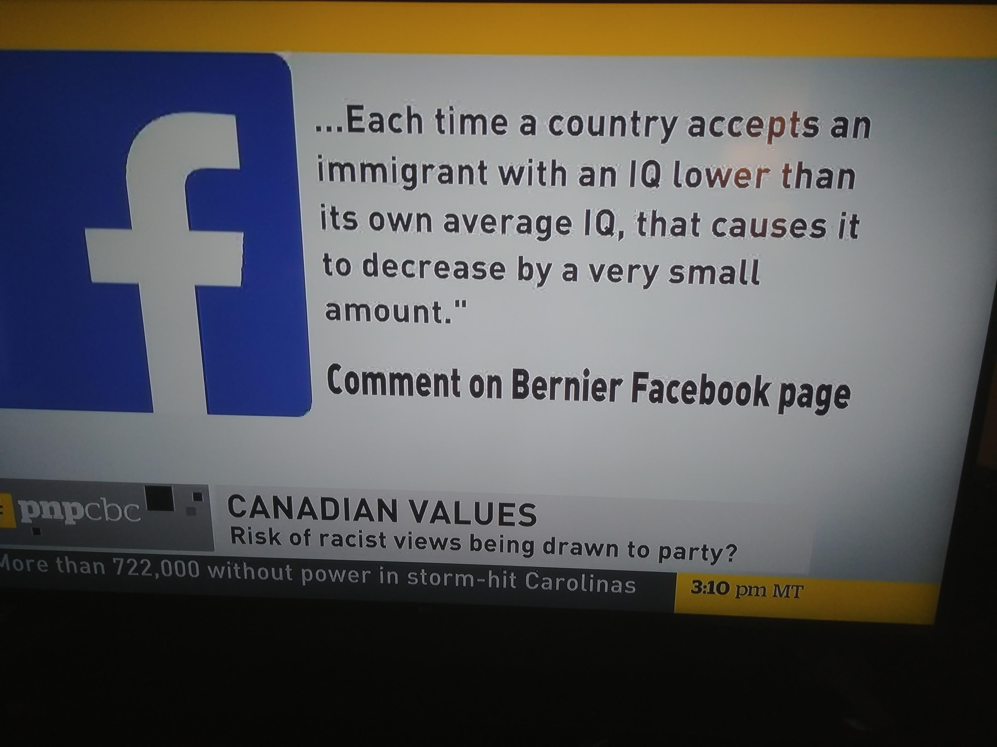 Hit job on CBC today in interview with Max, they pull up a random